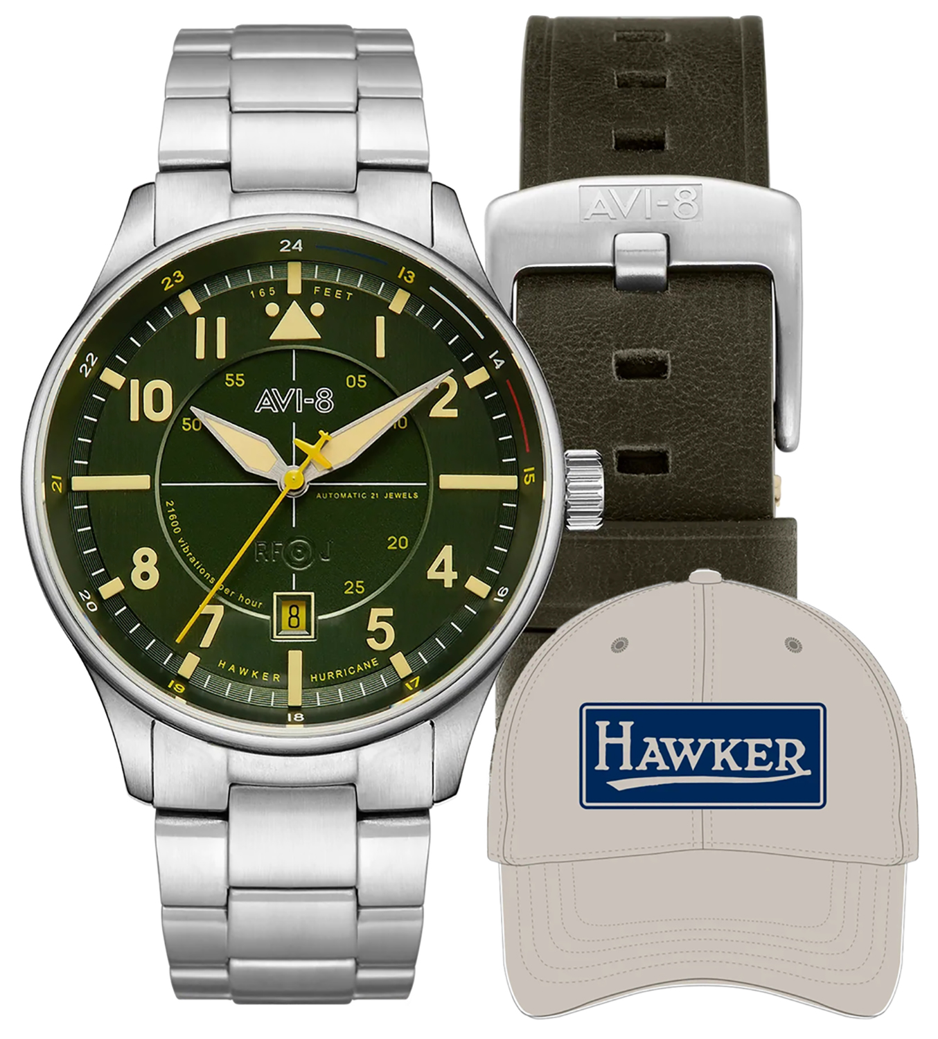 AVI-8 HAWKER HURRICANE KENT AUTOMATIC LIMITED EDITION HAMPSHIRE GIFT SET AV-4094-55-SET