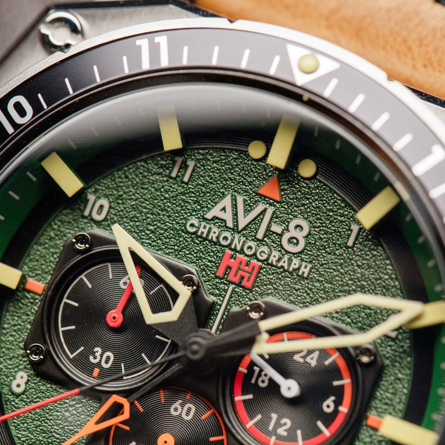 AVI-8 AV-4100-01 HAWKER HUNTER ATLAS DUAL TIME CHRONOGRAPH Hawker Hunter lotniczy zegarek srebrny - miniatura 5