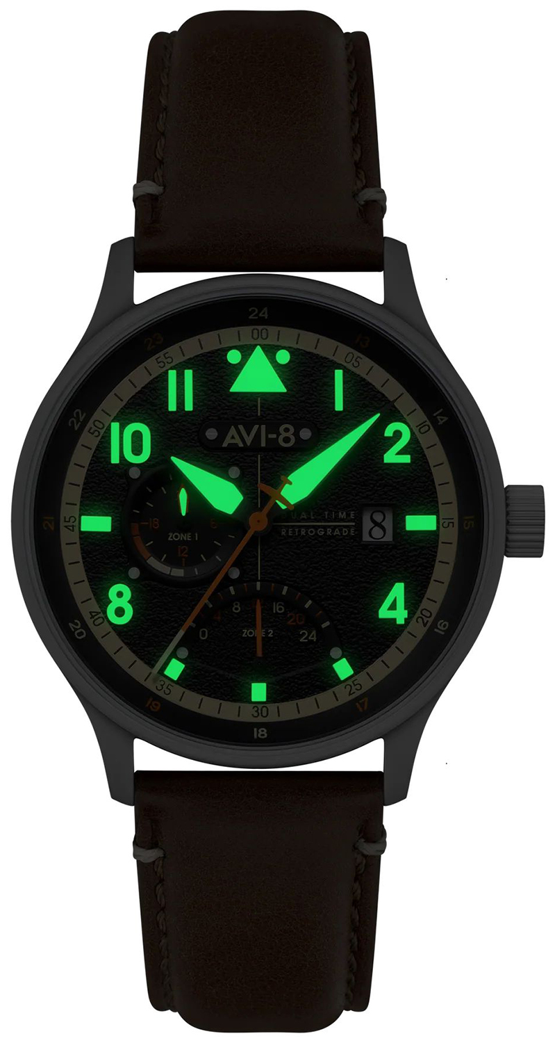 AVI-8 AV-4101-0B Hawker Hurricane MCKELLAR DUAL TIME zegarek męski lotniczy mineralne - miniatura 2