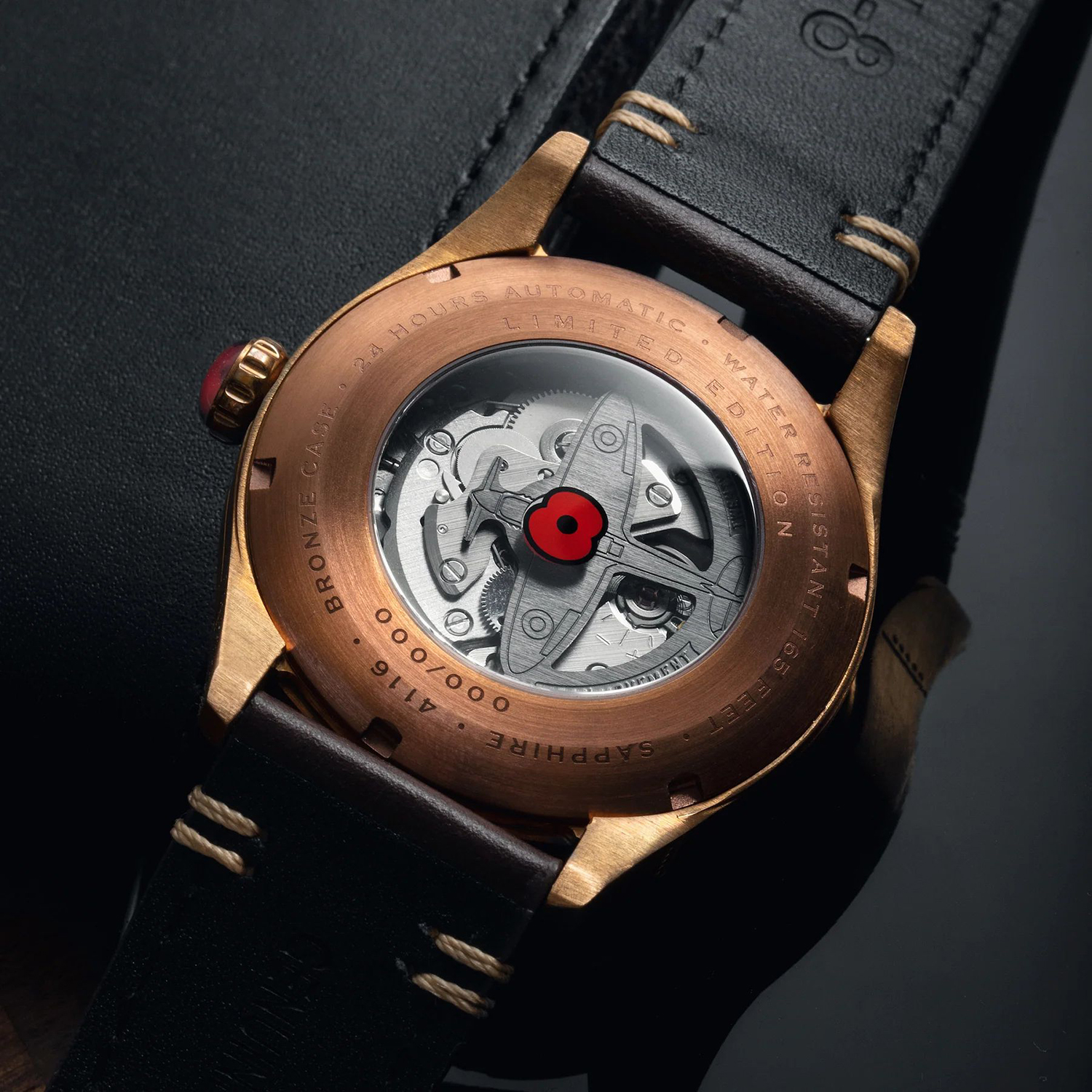 AVI-8 AV-4116-RBL-01 SPITFIRE D-DAY 80 ROYAL BRITISH LEGION 24 HOUR AUTOMATIC BRONZE LIMITED EDITION zegarek Spitfire - miniatura 6