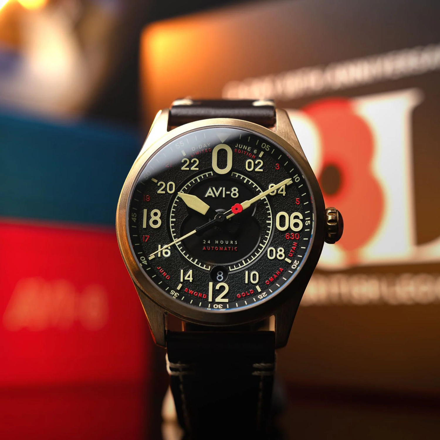 AVI-8 AV-4116-RBL-01 Spitfire SPITFIRE D-DAY 80 ROYAL BRITISH LEGION 24 HOUR AUTOMATIC BRONZE LIMITED EDITION zegarek męski - miniatura 7