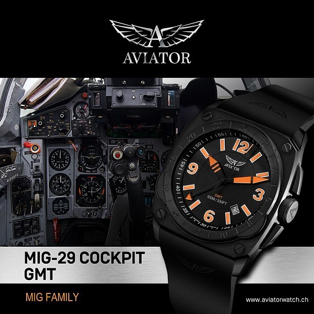 Aviator M.1.12.5.053.6 męski zegarek Mig Collection pasek - miniatura 3