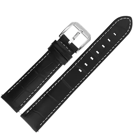 Aviator Pasek Airacobra GMT Skóra V1370 19 mm - Czarny croco z białym p błyszcz kl - zdjęcie 1