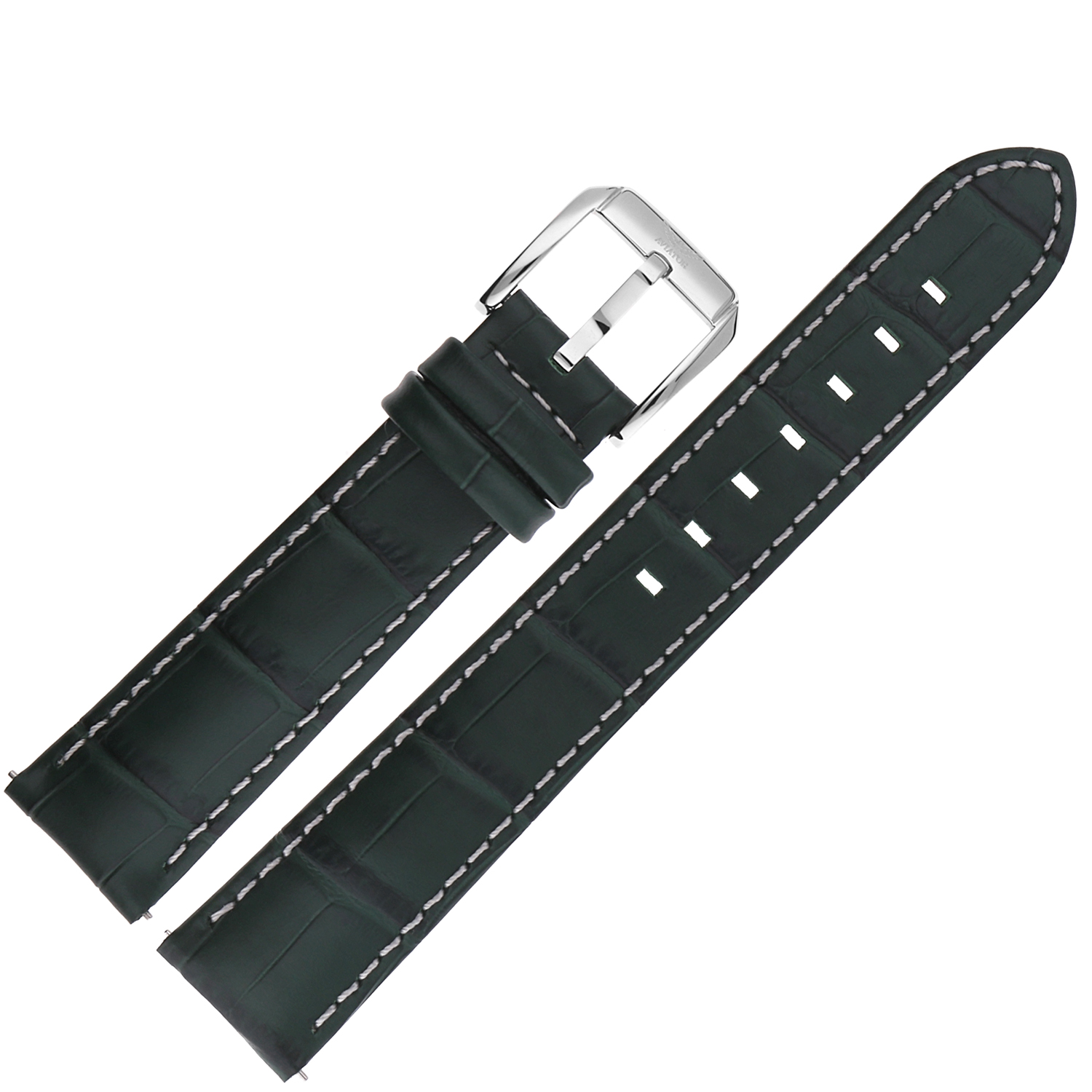 Aviator Pasek Airacobra GMT Skóra (V.1.37.0) 19 mm - Zielony croco z białym p. błyszcz. kl. 