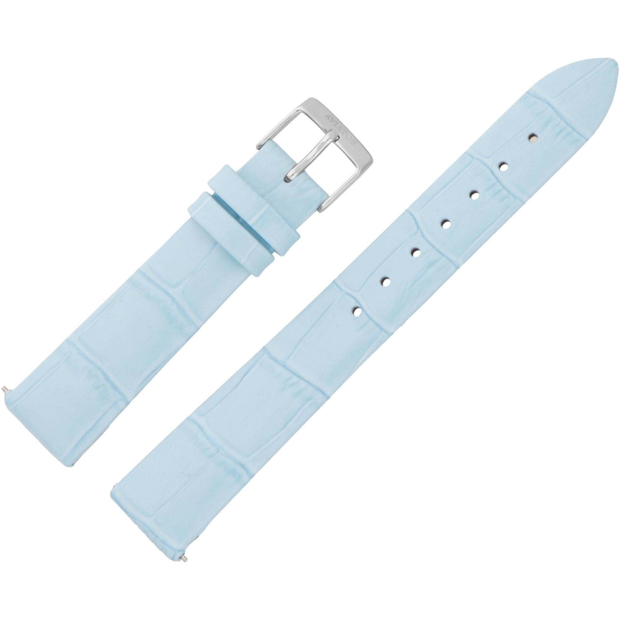 Aviator Pasek Ladies Moonflight Skóra V1330 16 mm - Jasny niebieski błyszcząca kl - miniatura 1