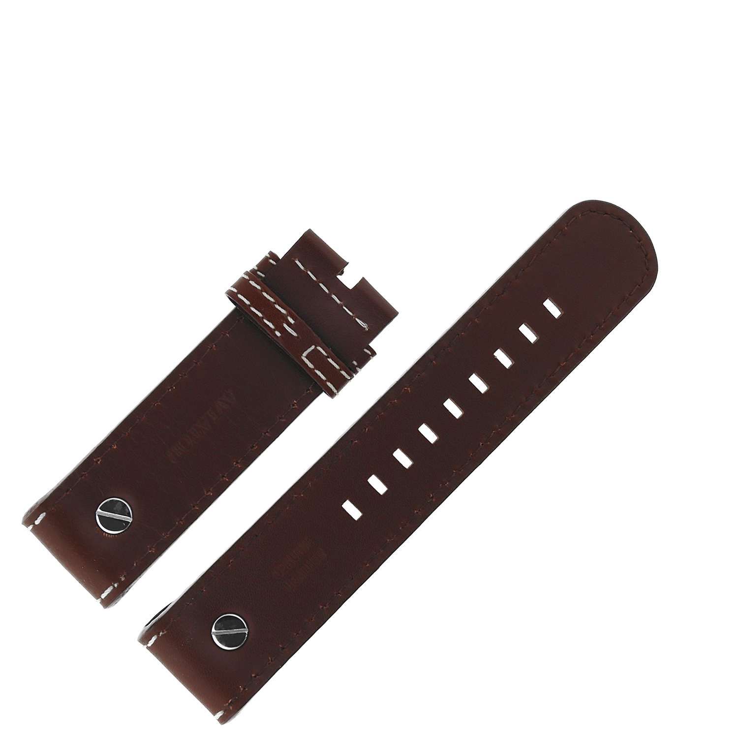 Aviator Pasek Propeller Skóra (R.3.08) 24 mm - Brązowy z białym p. bez kl. pasek do zegarka - miniatura 2