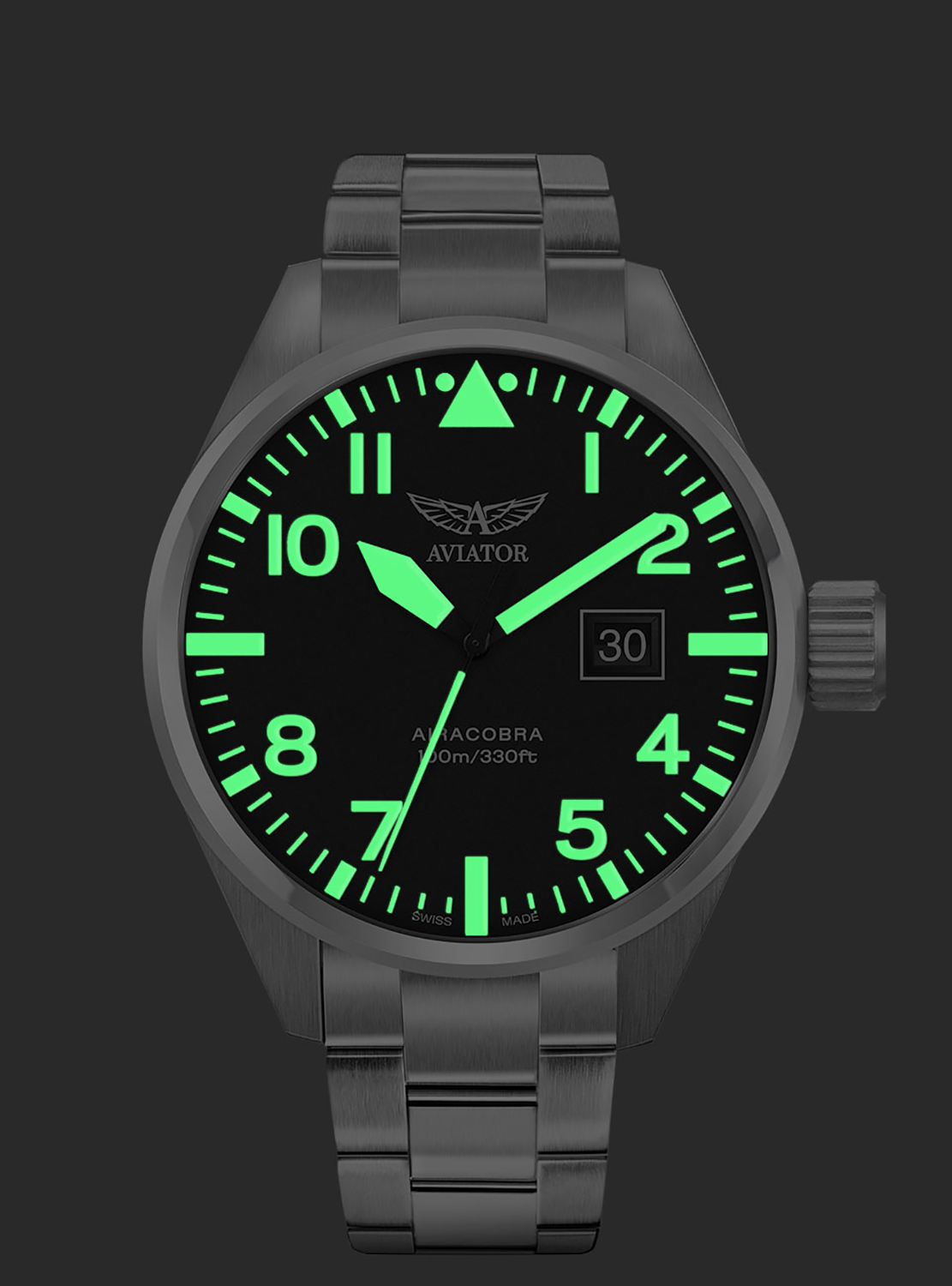 Aviator V.1.22.0.149.5 zegarek srebrny klasyczny Airacobra bransoleta - miniatura 5