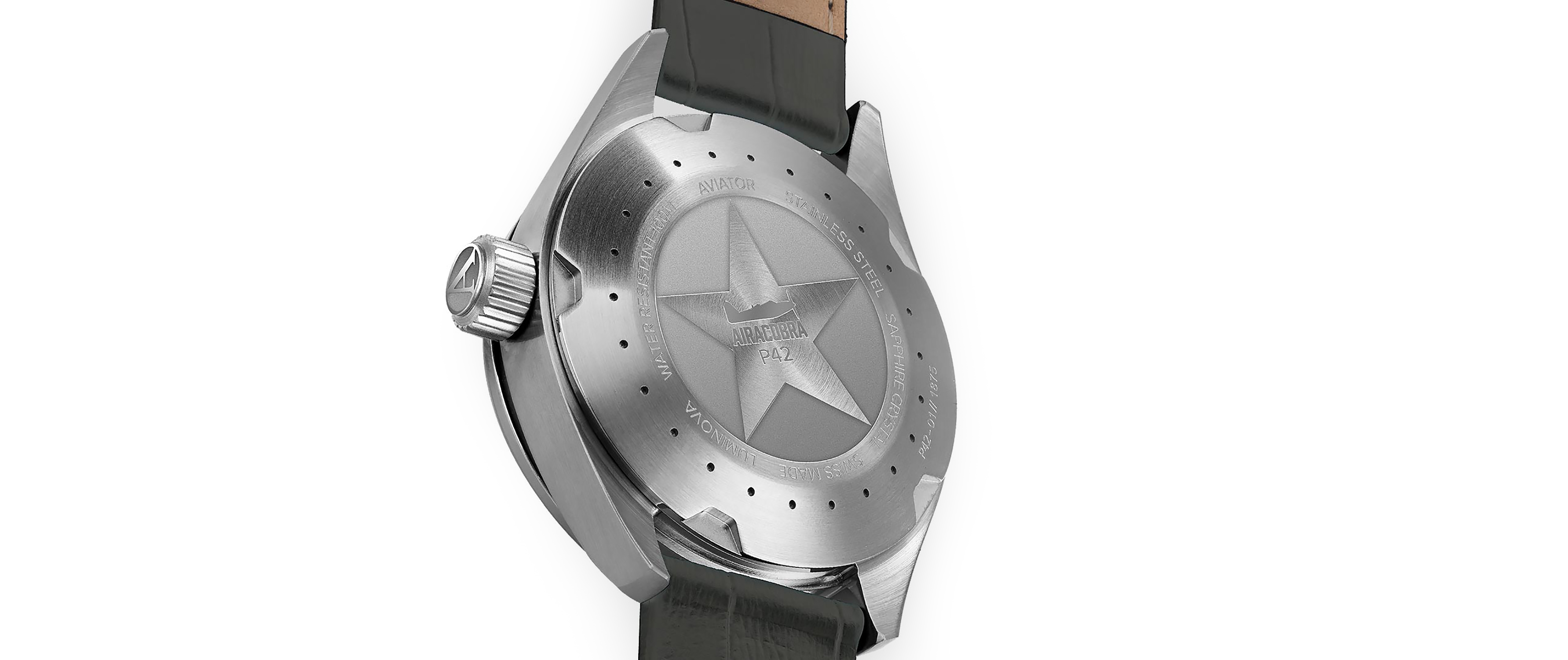 Aviator V.1.22.0.150.4 Airacobra AIRACOBRA P42 BIG DATE Quartz zegarek męski klasyczny szafirowe