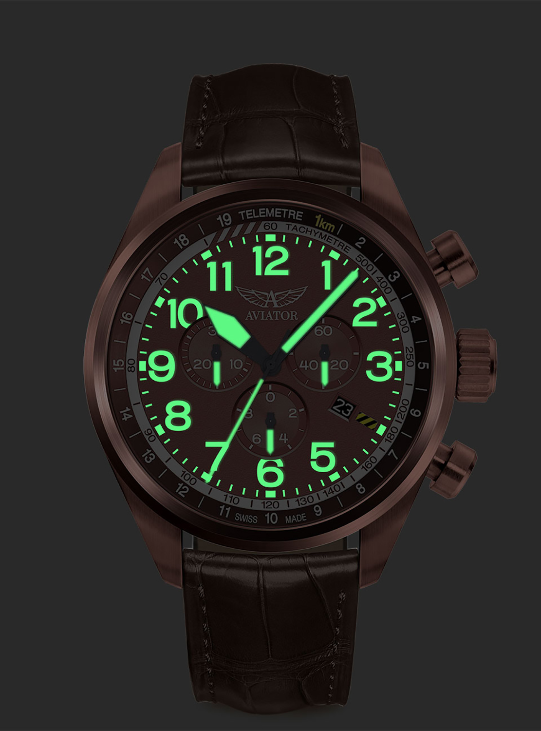 Aviator V.2.25.8.172.4 AIRACOBRA P45 CHRONO zegarek klasyczny Airacobra