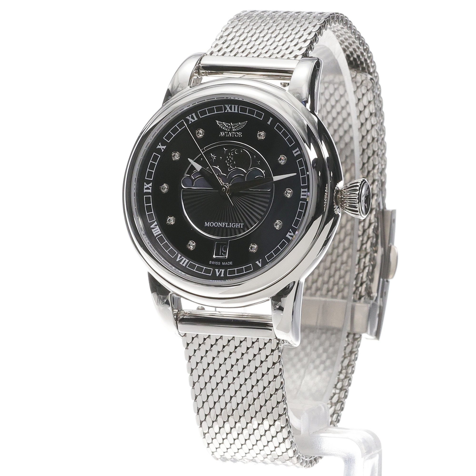 Aviator V13303815 Douglas Moonflight Douglas Moonflight Black Diamonds zegarek damski klasyczny szafirowe - miniatura 2
