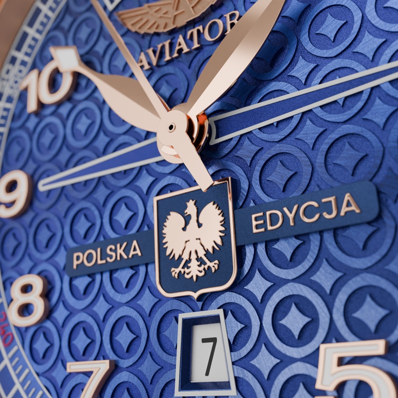 Gwieździsta tarcza zegarka Aviator V.3.44.2.395.4