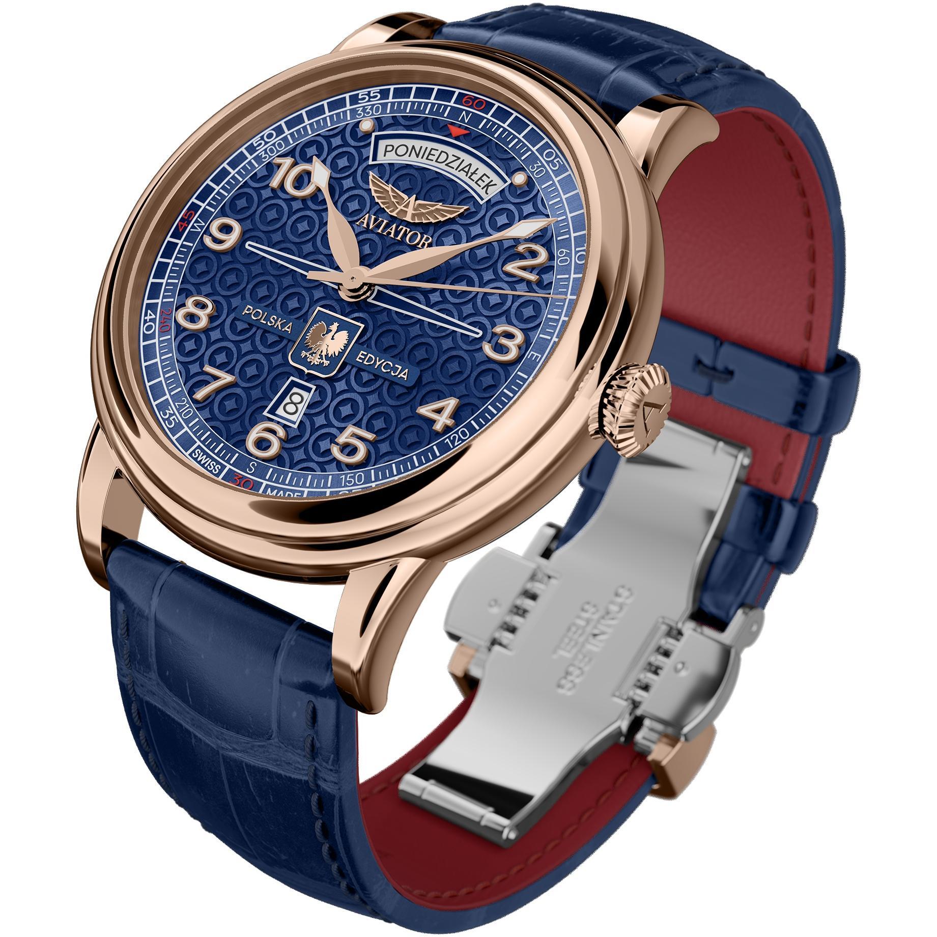 Aviator V34423955 zegarek męski klasyczny Douglas pasek