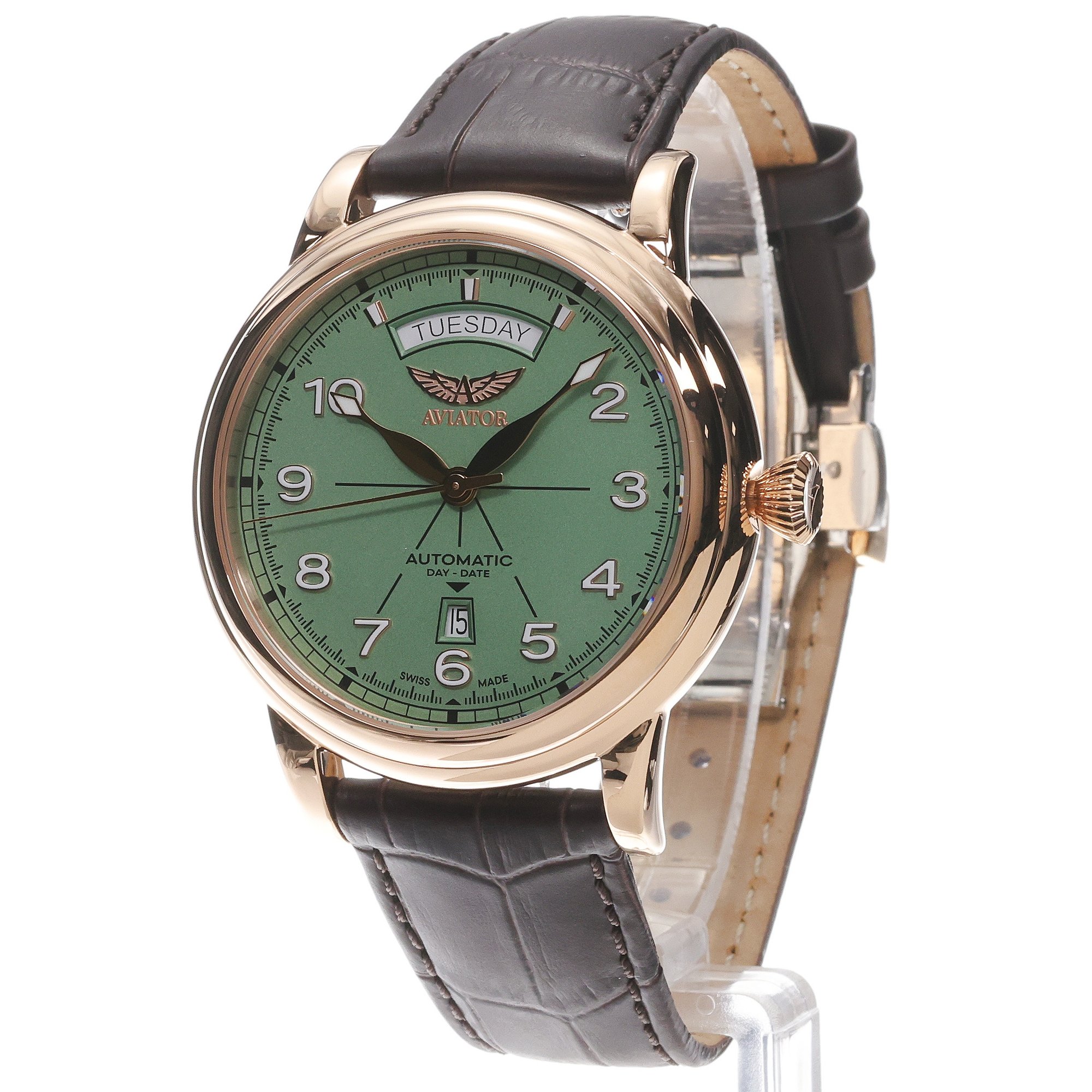 Aviator V34424044 zegarek różowe złoto klasyczny Douglas pasek
