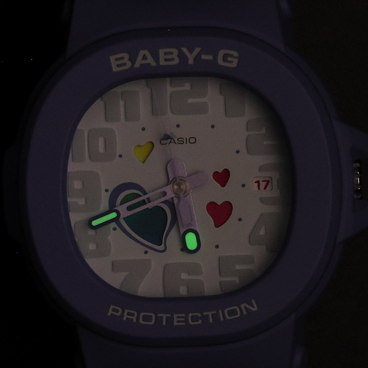 Baby-G BGA-10-6AER PLAYFUL HEARTS SERIES Baby-G klasyczny zegarek fioletowy - miniatura 5