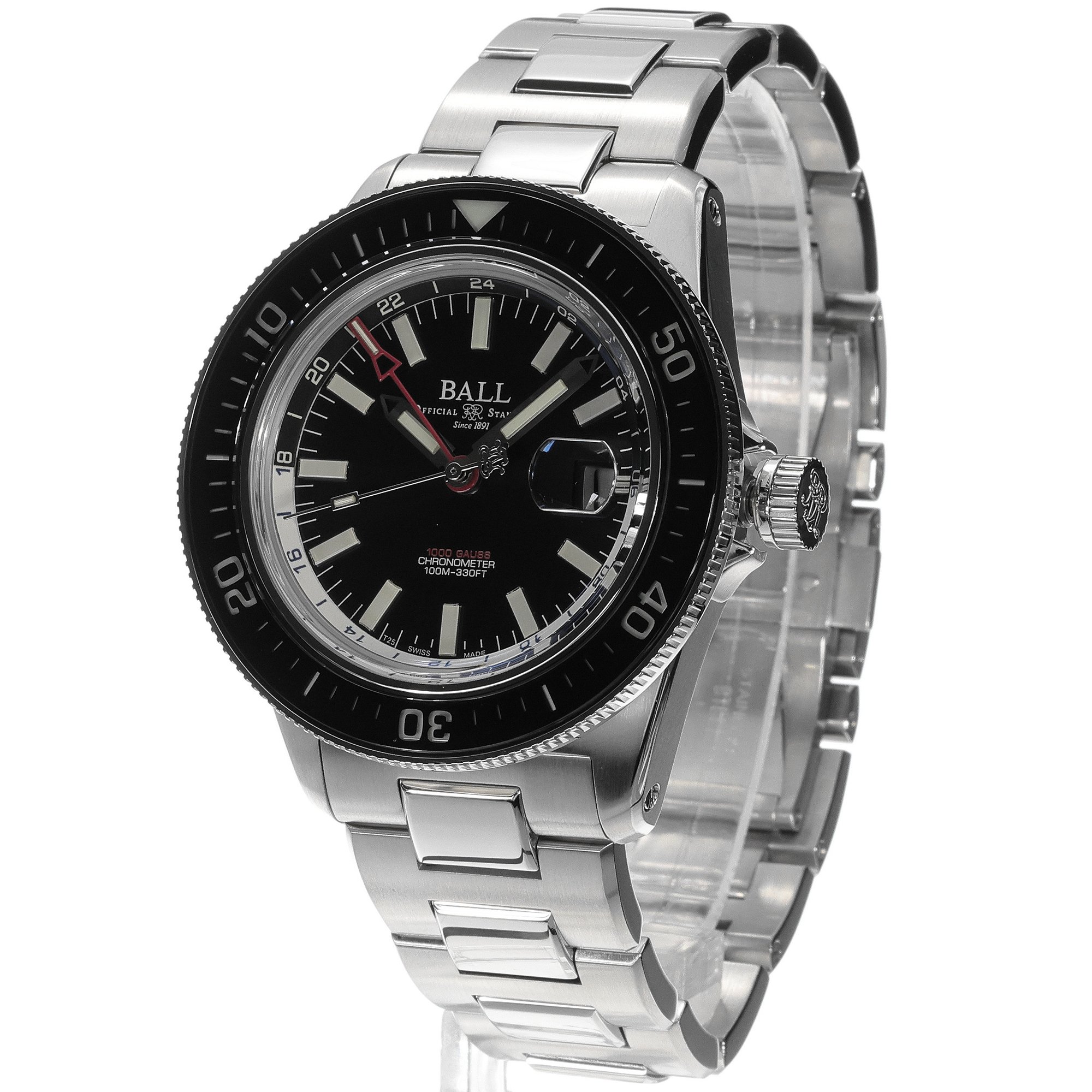 Ball DG3008C-S2CJ-BK zegarek srebrny klasyczny Engineer III bransoleta - miniatura 2