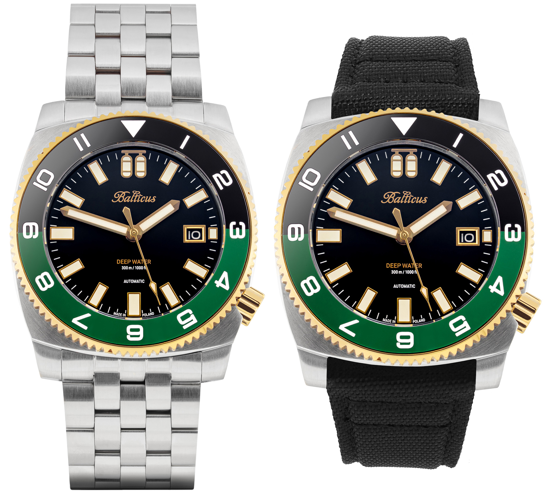 Balticus BAL-DWRCBG Deep Water Deep Water - czarno-zielony - Limited Edition 50 szt zegarek męski klasyczny szafirowe - miniatura 3