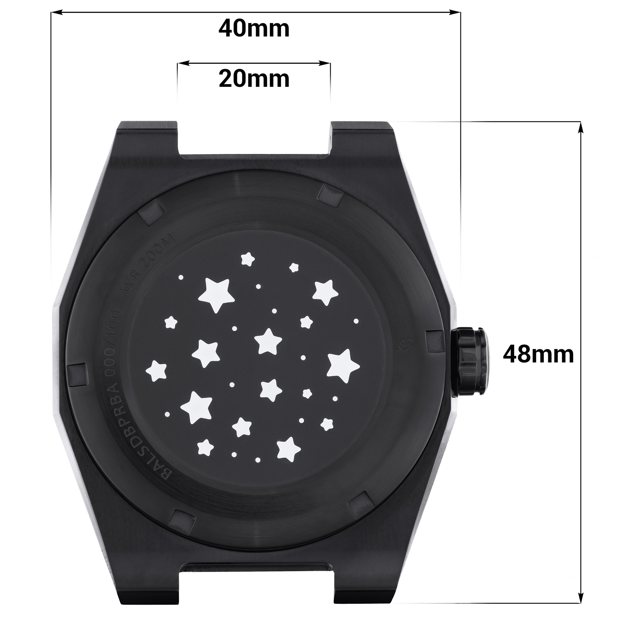 Balticus BALSDBPRBA Gwiezdny Pył Gwiezdny Pył 40mm Czarny Power Reserve Automatic zegarek męski sportowy szafirowe - miniatura 5