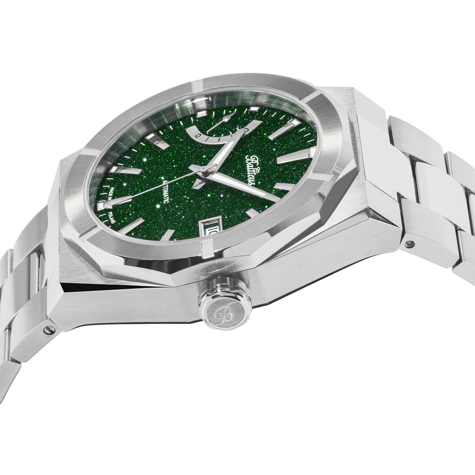 Balticus BALSDSPRGA Gwiezdny Pył 40mm Zielony Power Reserve Automatic zegarek sportowy Gwiezdny Pył - miniatura 4