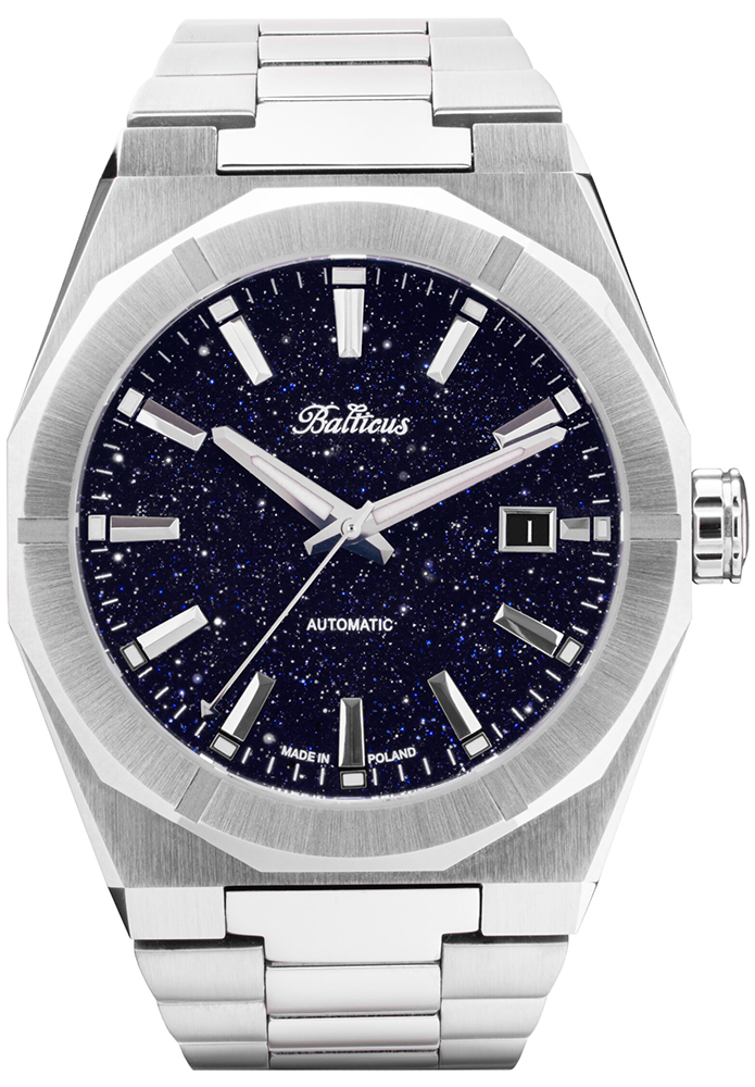 Balticus Gwiezdny Pył 40mm Automatic - Awenturyn Niebieski z datownikiem BLT-BALSDBAD