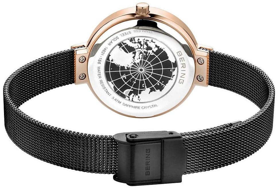 Bering 14631-166 zegarek damski Solar różowe złoto