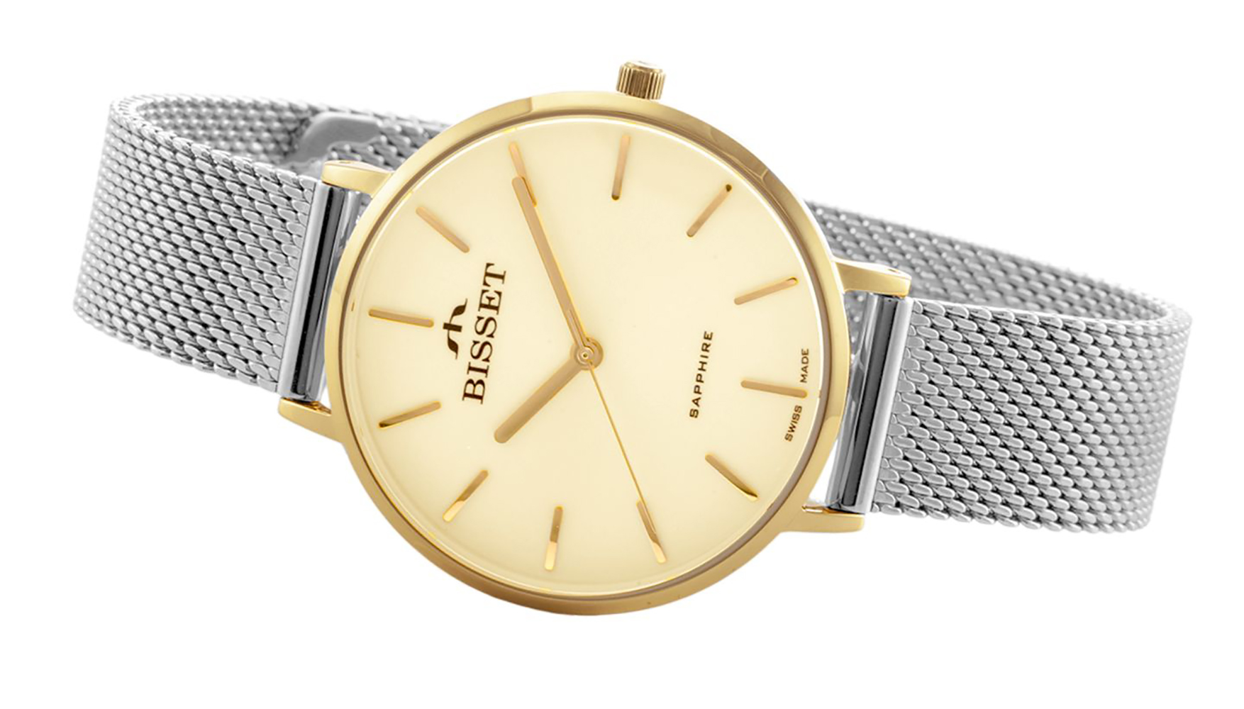 Bisset BIS059 zegarek złoty klasyczny Klasyczne bransoleta - miniatura 6