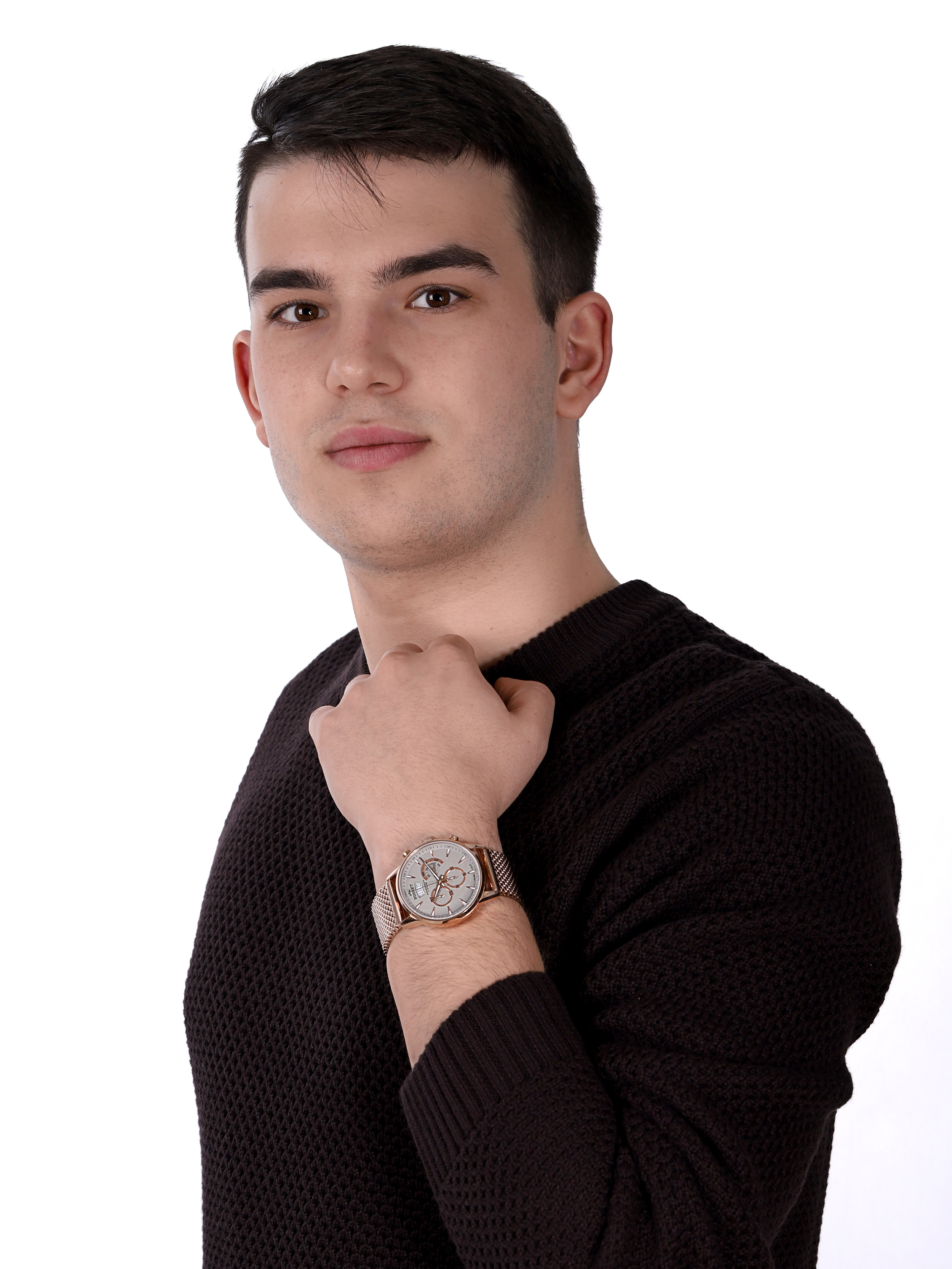 Bisset BSDE88RIVX05AX Klasyczne elegancki zegarek różowe złoto - miniatura 2