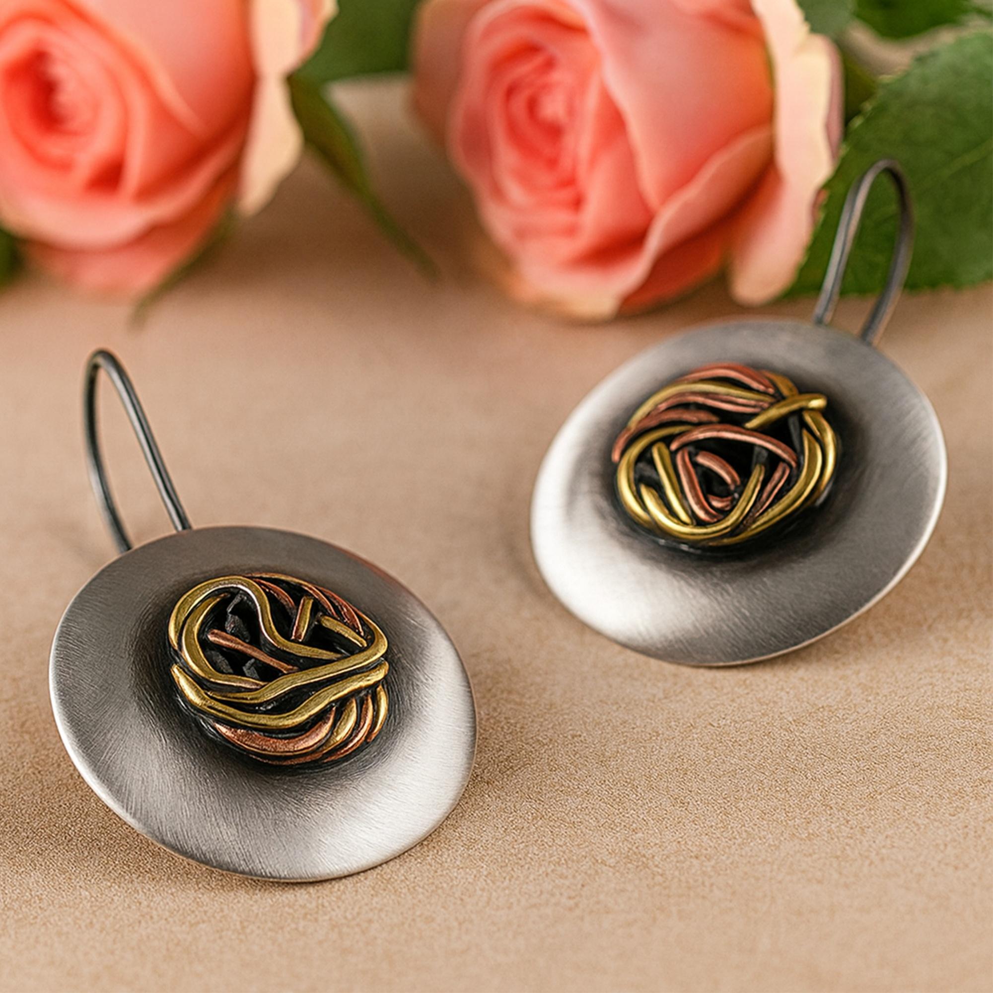 biżuteria Harf KBZ0009 Eleganckie kolczyki srebrne z kolorowymi drucikami - miniatura 3