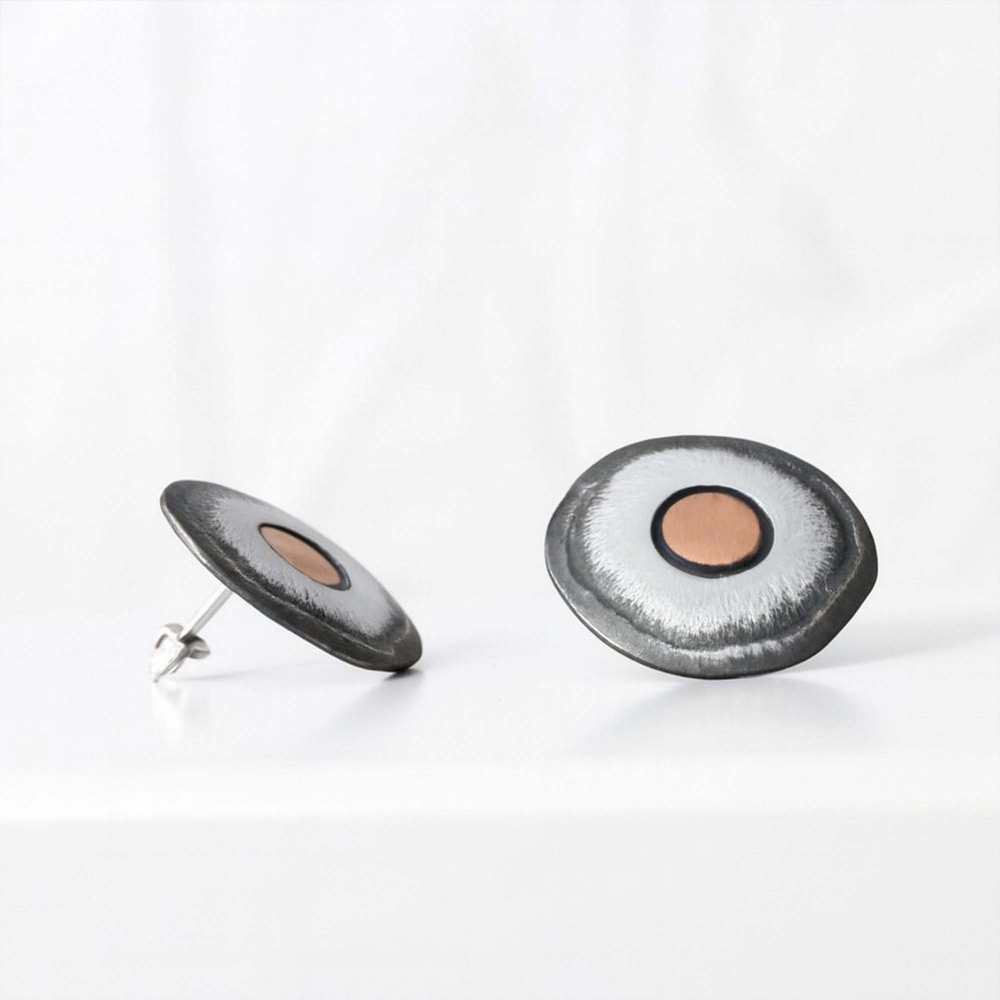 biżuteria Harf KS0017 Kolczyki srebrne sztyfty z miedzią - miniatura 6