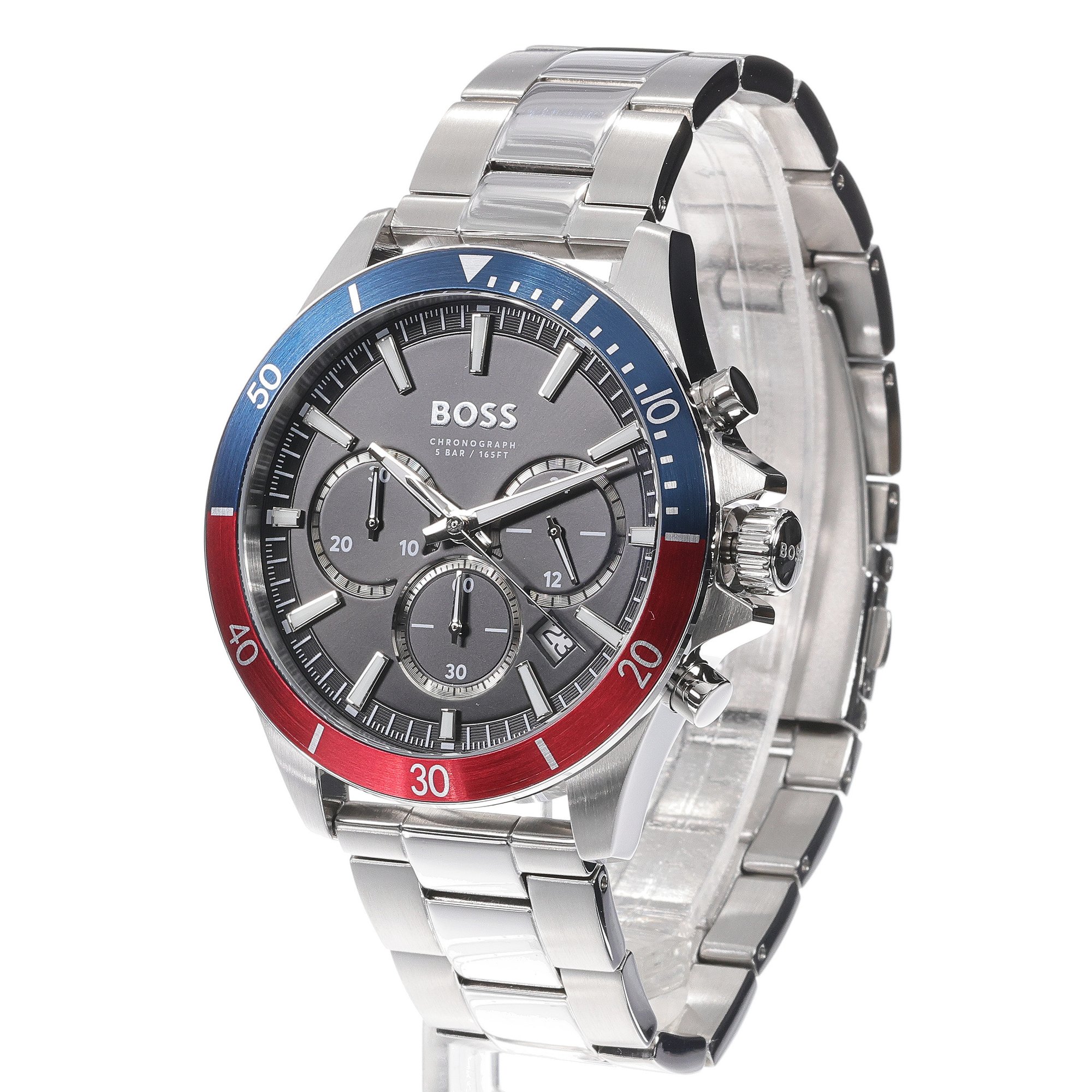 Boss 1514108 zegarek srebrny sportowy Męskie bransoleta - miniatura 7