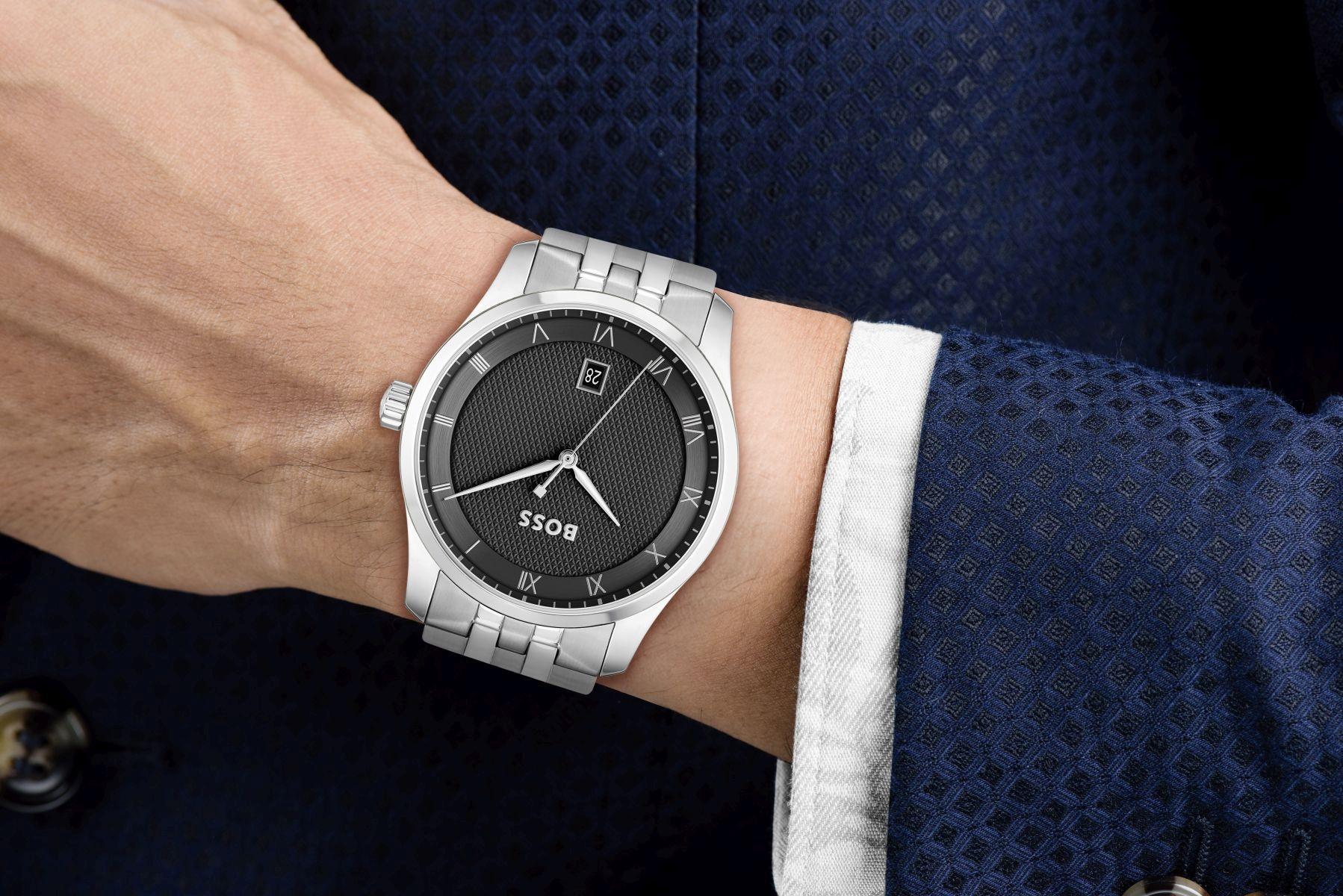 Boss 1514123 zegarek srebrny klasyczny Męskie bransoleta