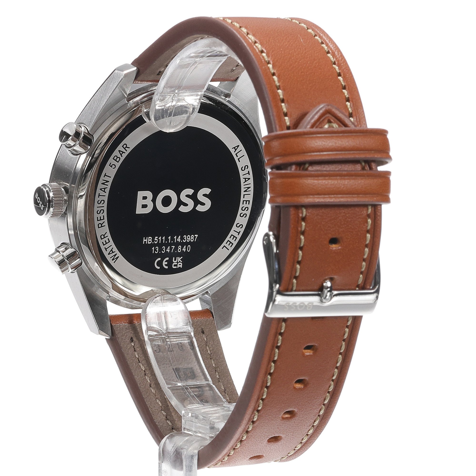 Boss 1514161 zegarek srebrny klasyczny Męskie pasek - miniatura 3