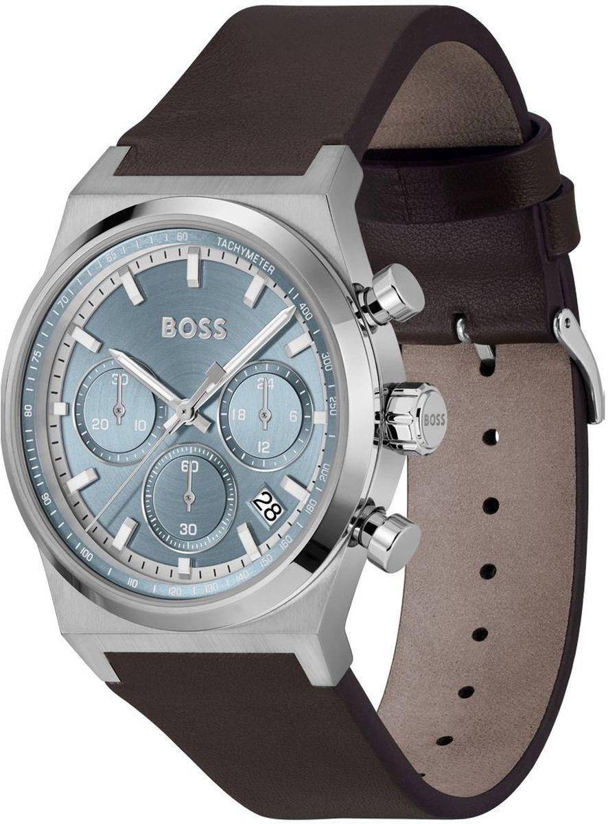 Boss 1514219 zegarek srebrny klasyczny Męskie pasek - miniatura 2