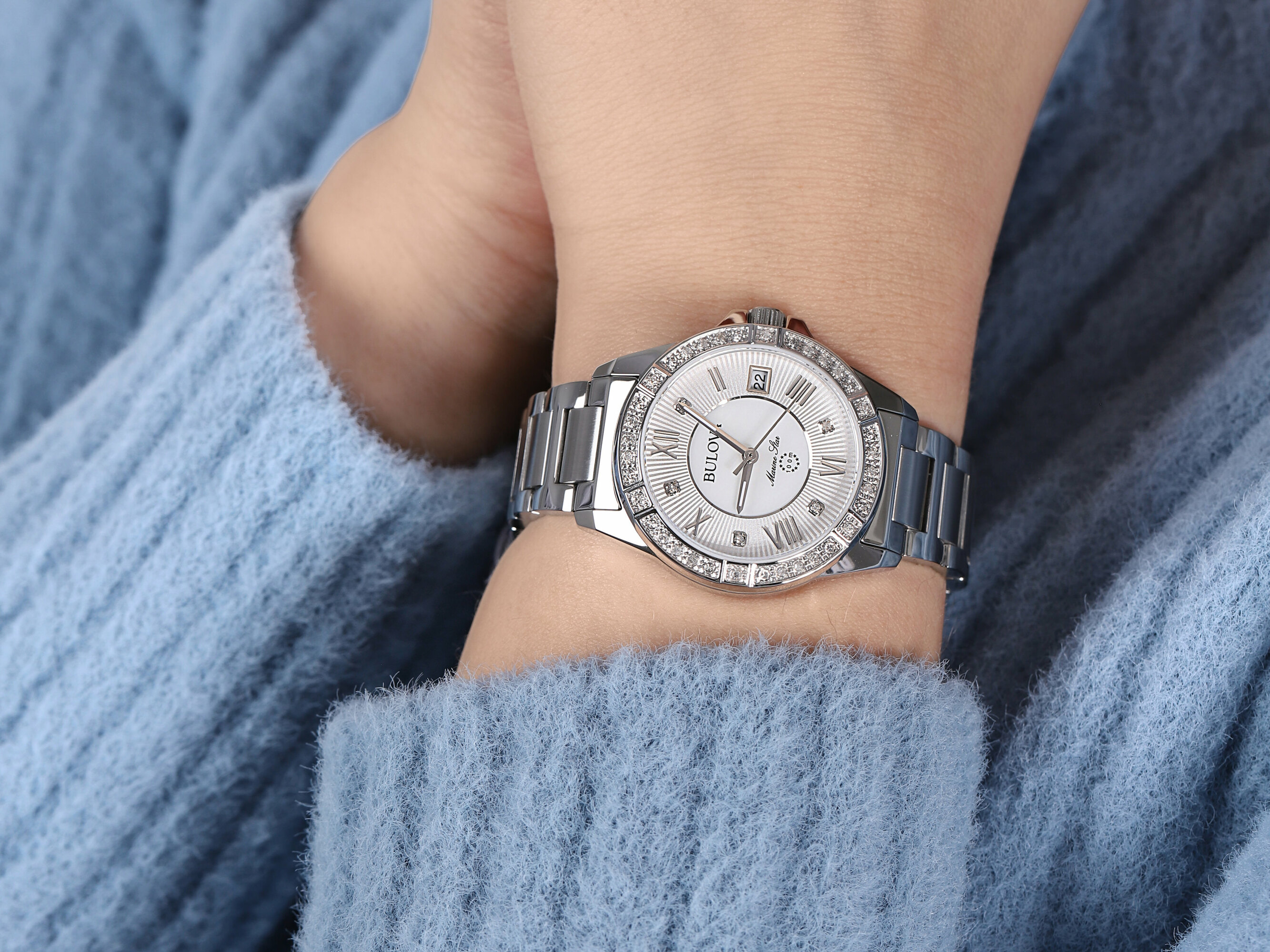 Bulova 96R232 zegarek srebrny klasyczny Marine Star bransoleta - miniatura 4