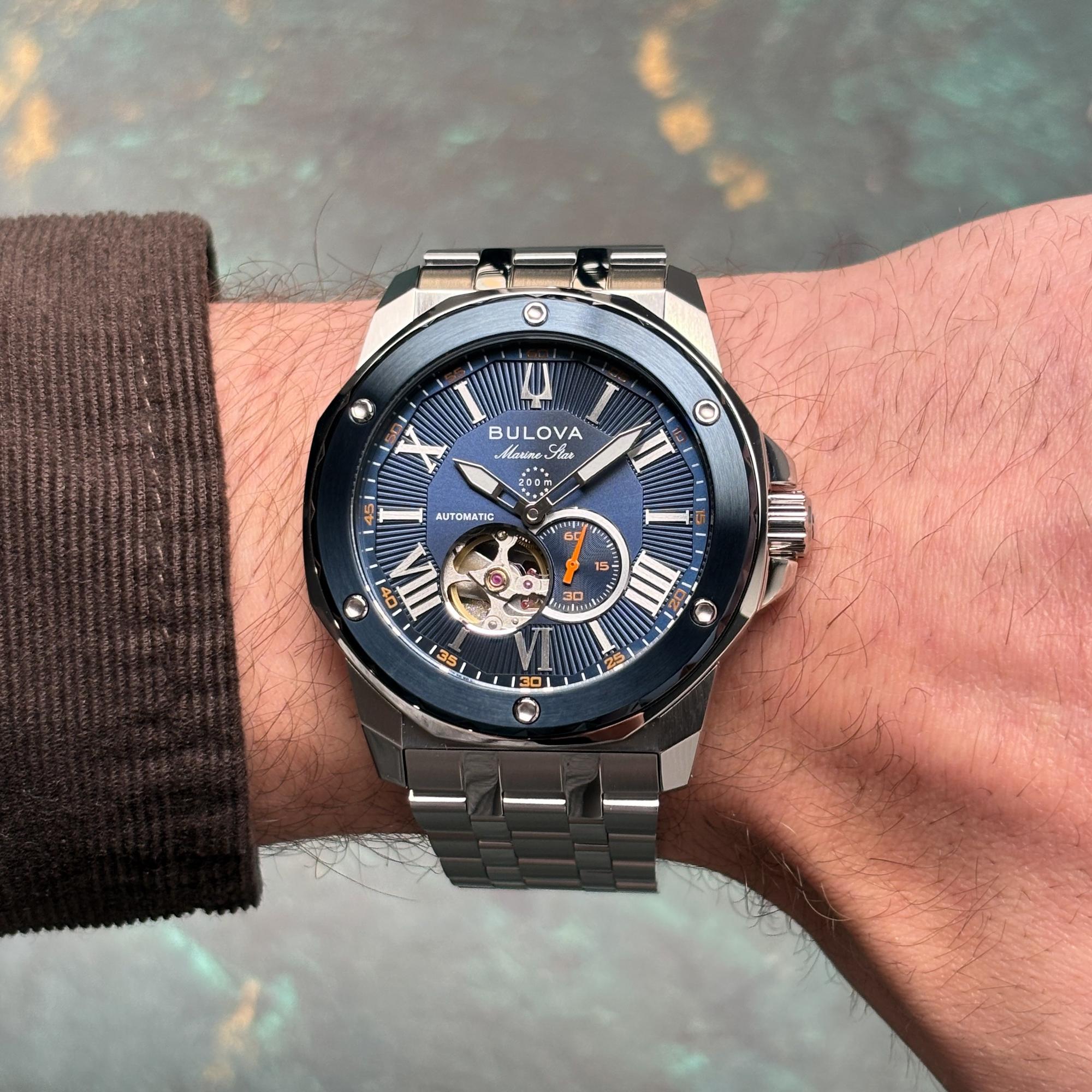 Bulova 98A302 Marine Star zegarek męski elegancki mineralne - miniatura 8