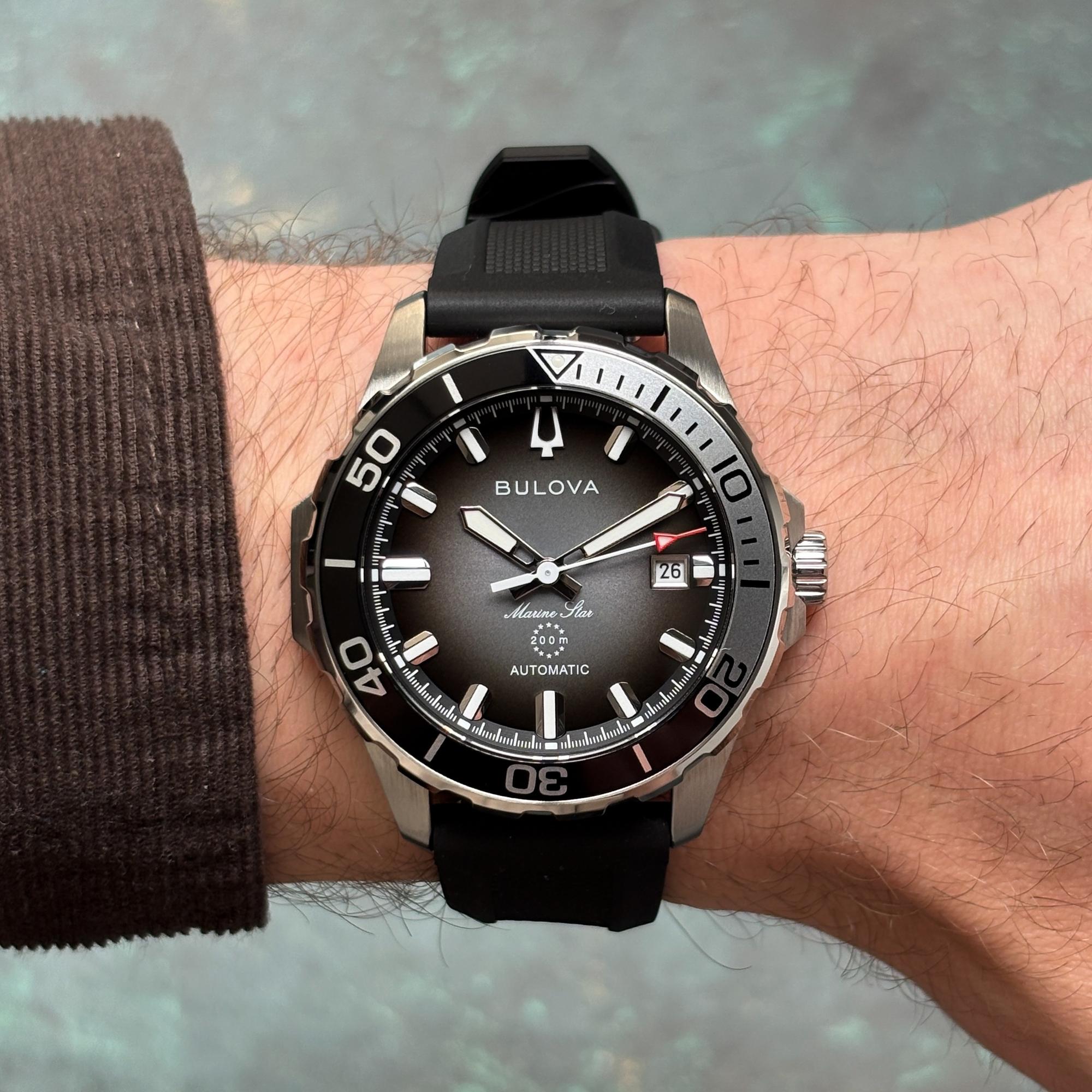 Bulova 98B465 zegarek srebrny sportowy Marine Star pasek - miniatura 9