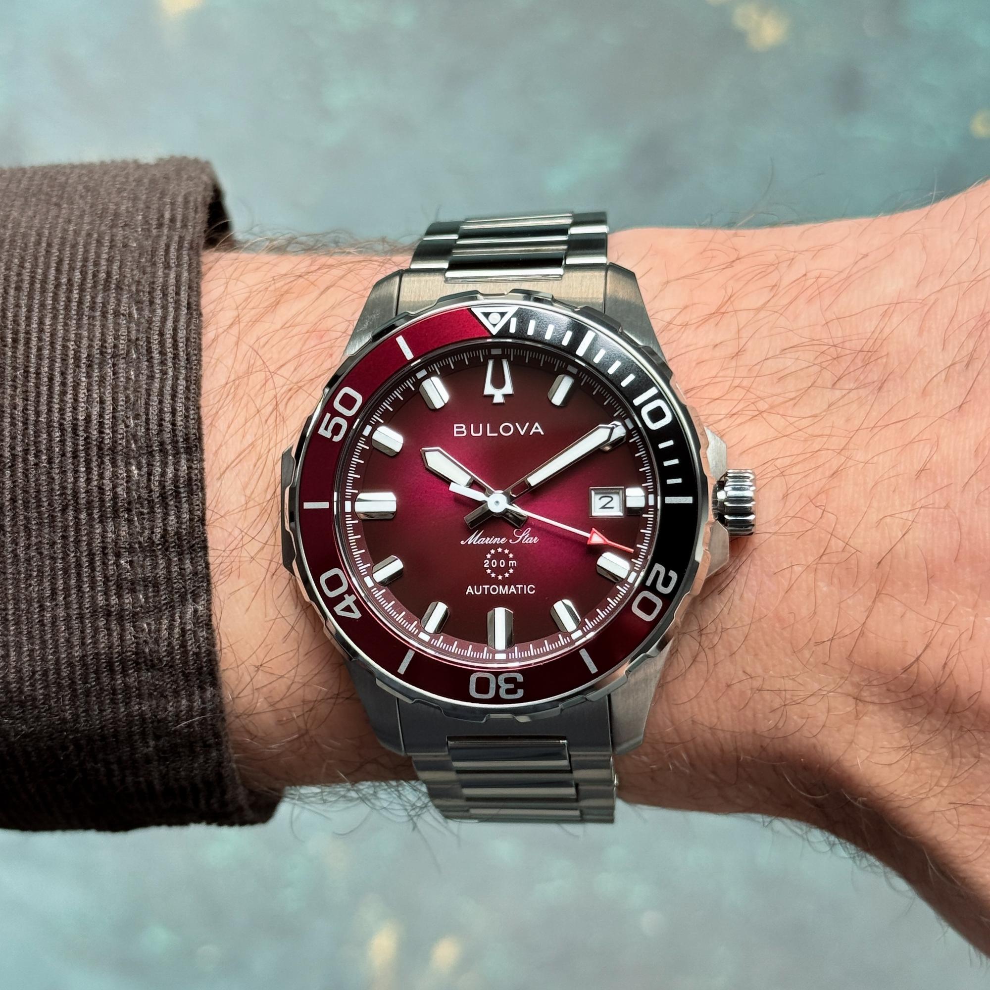 Bulova 98B472 zegarek srebrny sportowy Marine Star bransoleta - miniatura 8