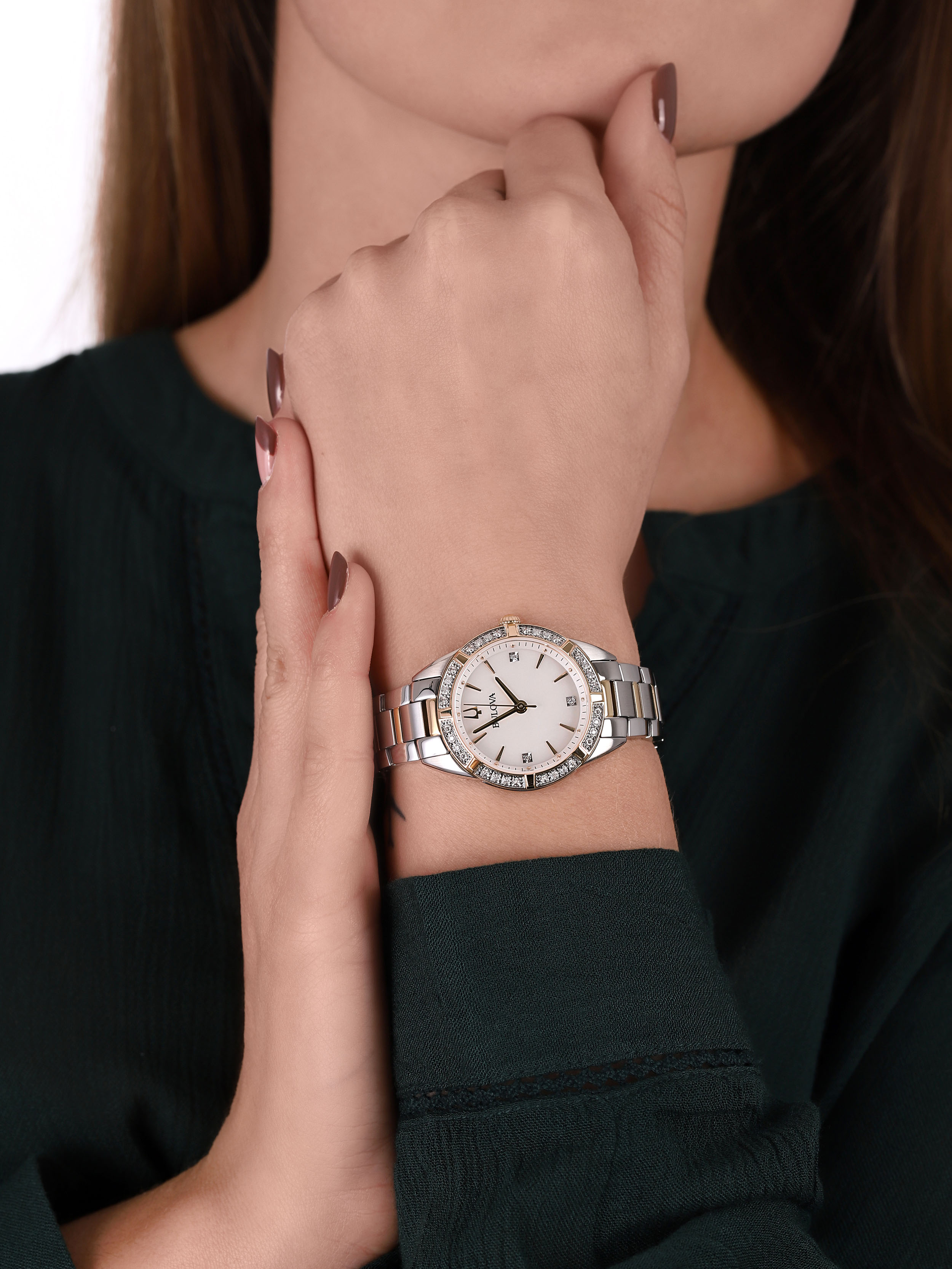 Bulova 98R263 zegarek srebrny elegancki Diamond bransoleta - miniatura 3