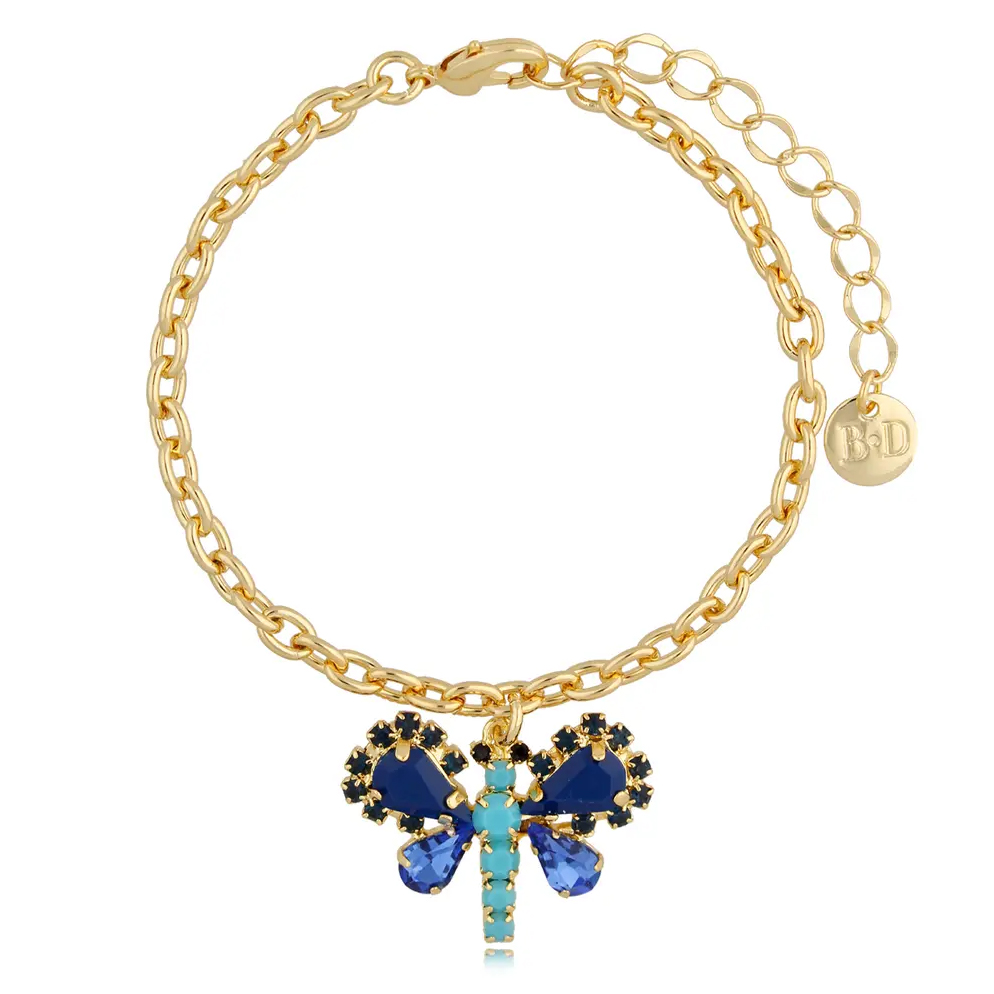 By Dziubeka BMI0132 Bransoletka z niebieskim motylem Blue Butterfly