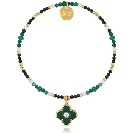 By Dziubeka BTW2917 Bransoletka z zieloną koniczynką Evergreen Clover - zdjęcie 1