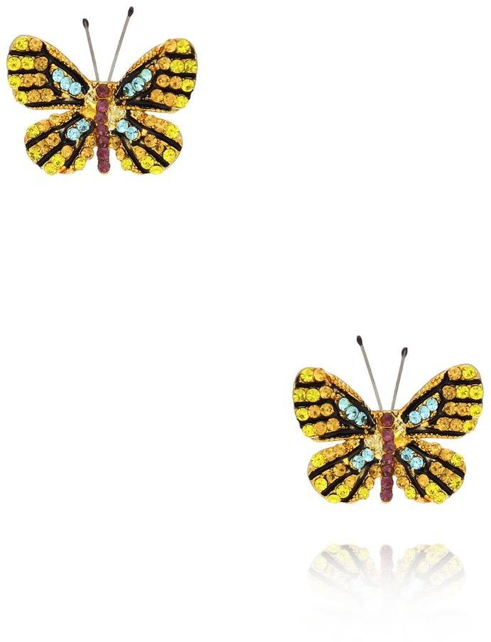 By Dziubeka KPI0011 Kolczyki z kolorowymi motylkami Papillon
