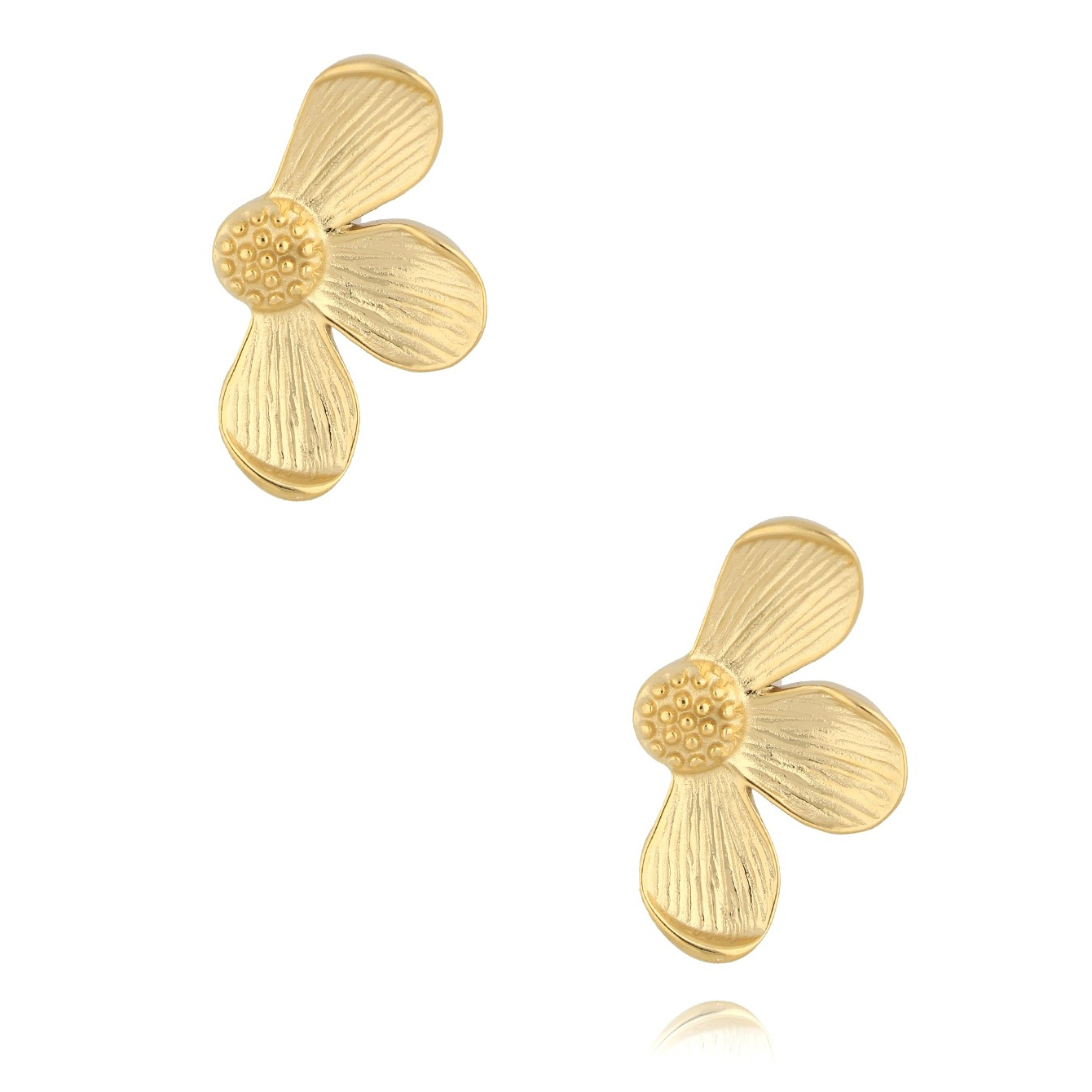 By Dziubeka KSA1828 Kolczyki złote kwiatki Luminous Petals