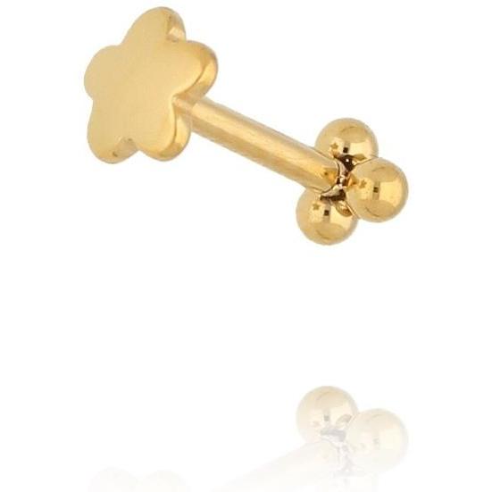 By Dziubeka KSA2428 Kolczyk labret złocony z trzema kuleczkami biżuteria