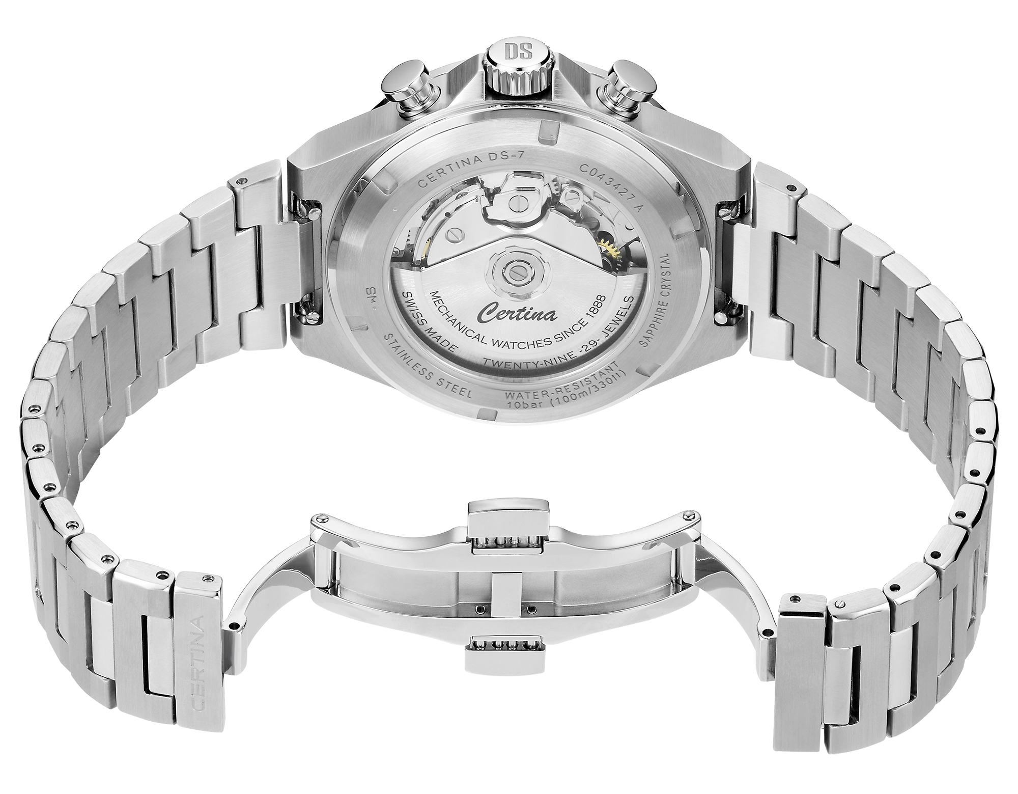 C0434271109100 zegarek srebrny sportowy DS-7 bransoleta