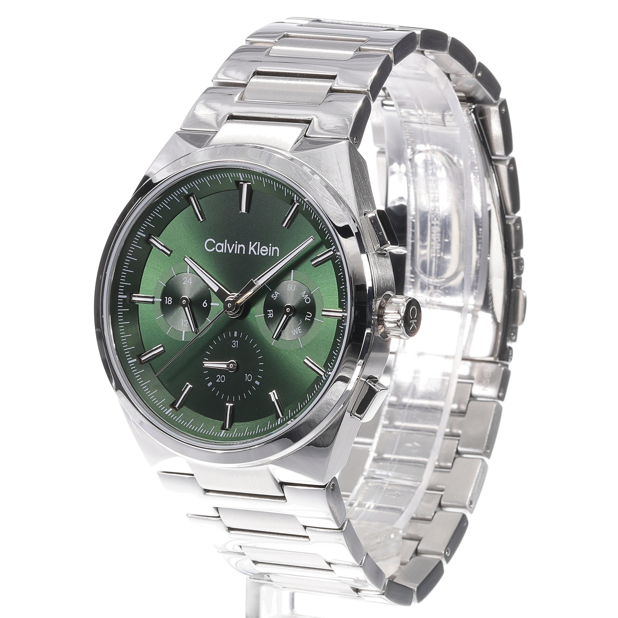Calvin Klein 25200441 zegarek srebrny klasyczny Calvin Klein bransoleta