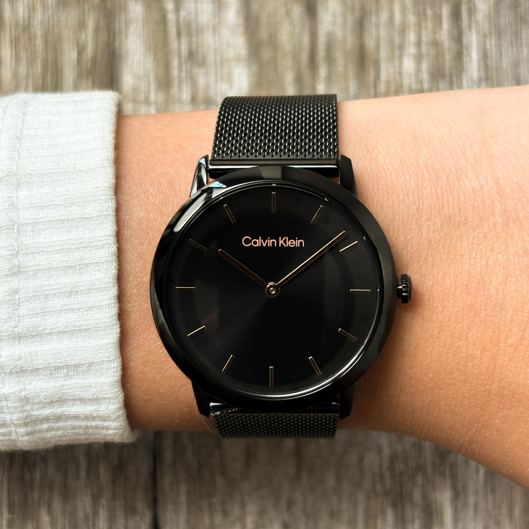 Calvin Klein 25300002 zegarek czarny klasyczny Calvin Klein bransoleta