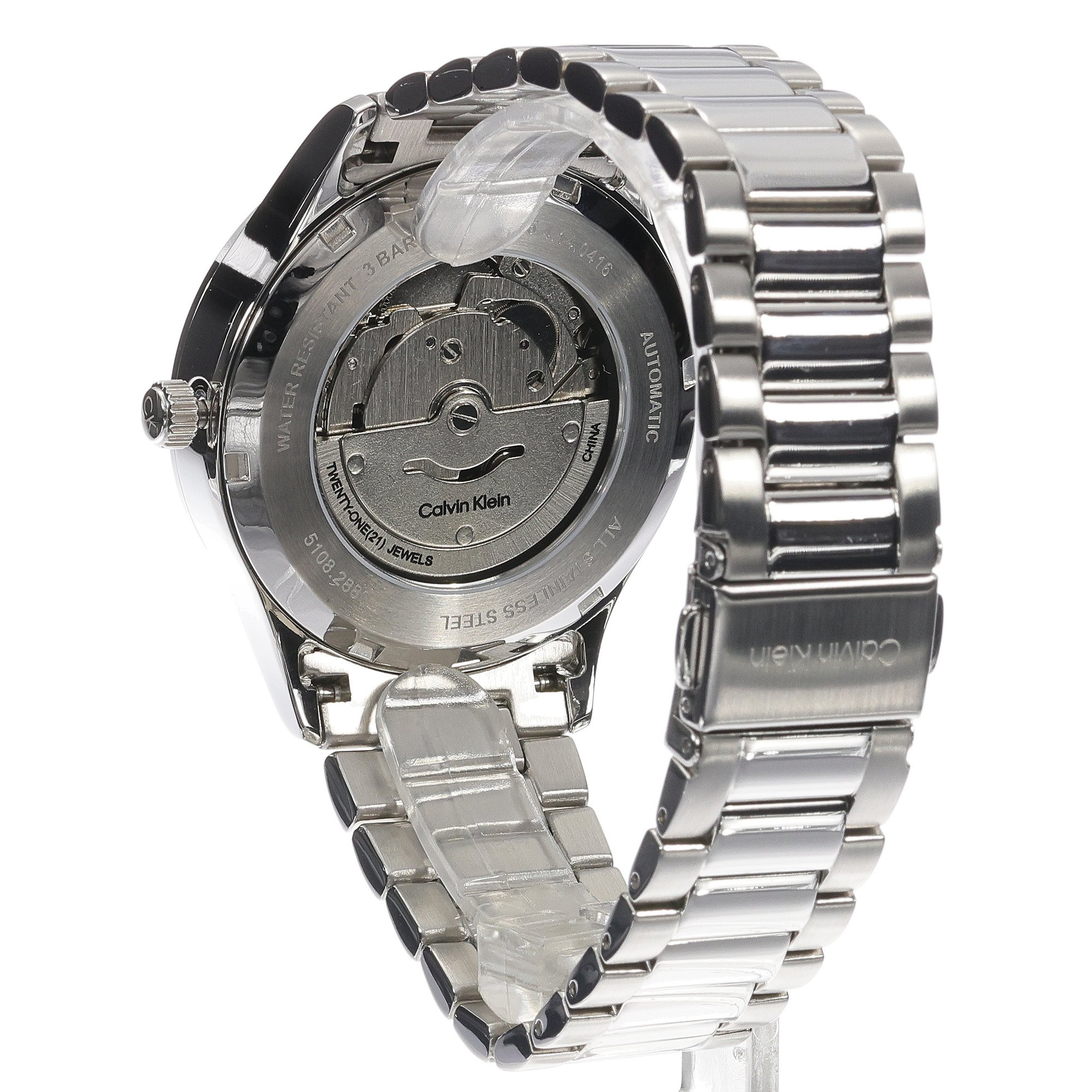 Calvin Klein 25300022 zegarek srebrny klasyczny Calvin Klein bransoleta