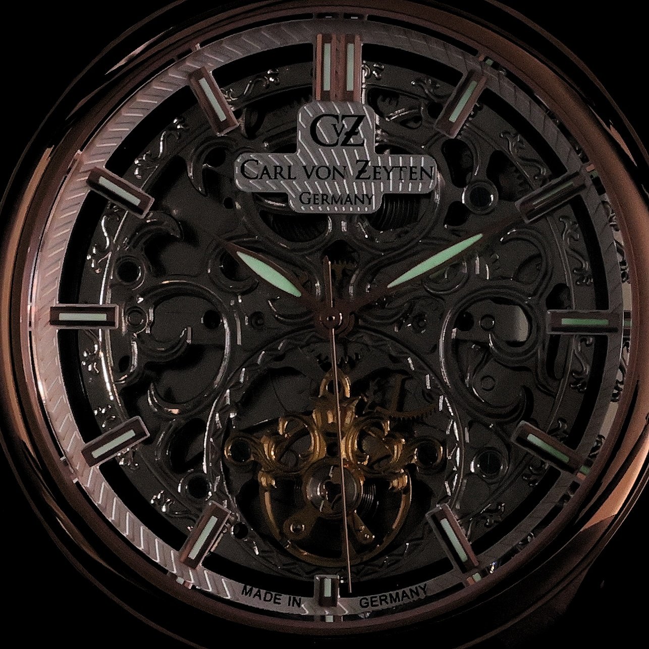 Carl von Zeyten CVZ0014RSLS zegarek różowe złoto klasyczny St Georgen pasek - miniatura 5