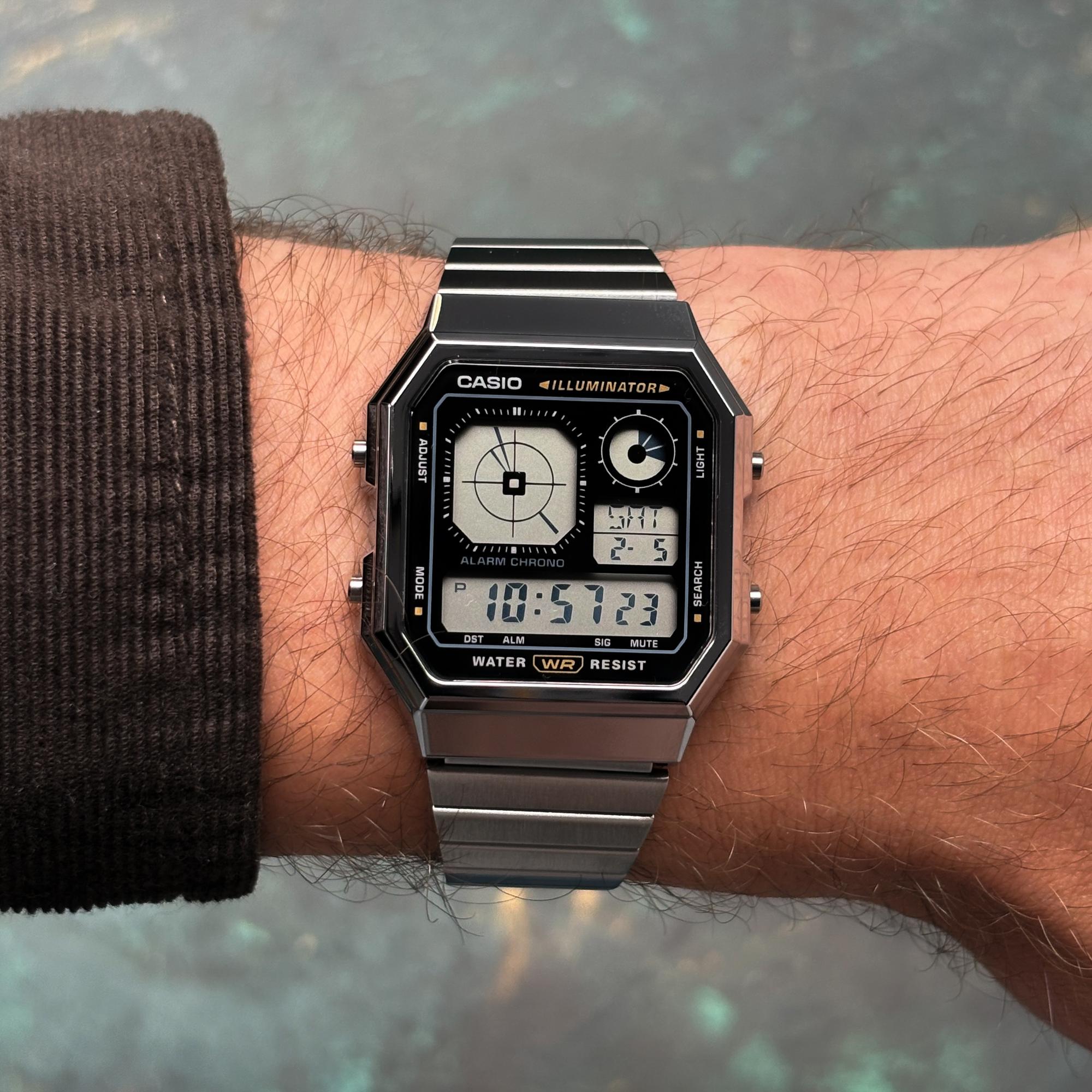Casio A130WE-1AEF Retro Vintage zegarek męski retro z tworzywa sztucznego - miniatura 11