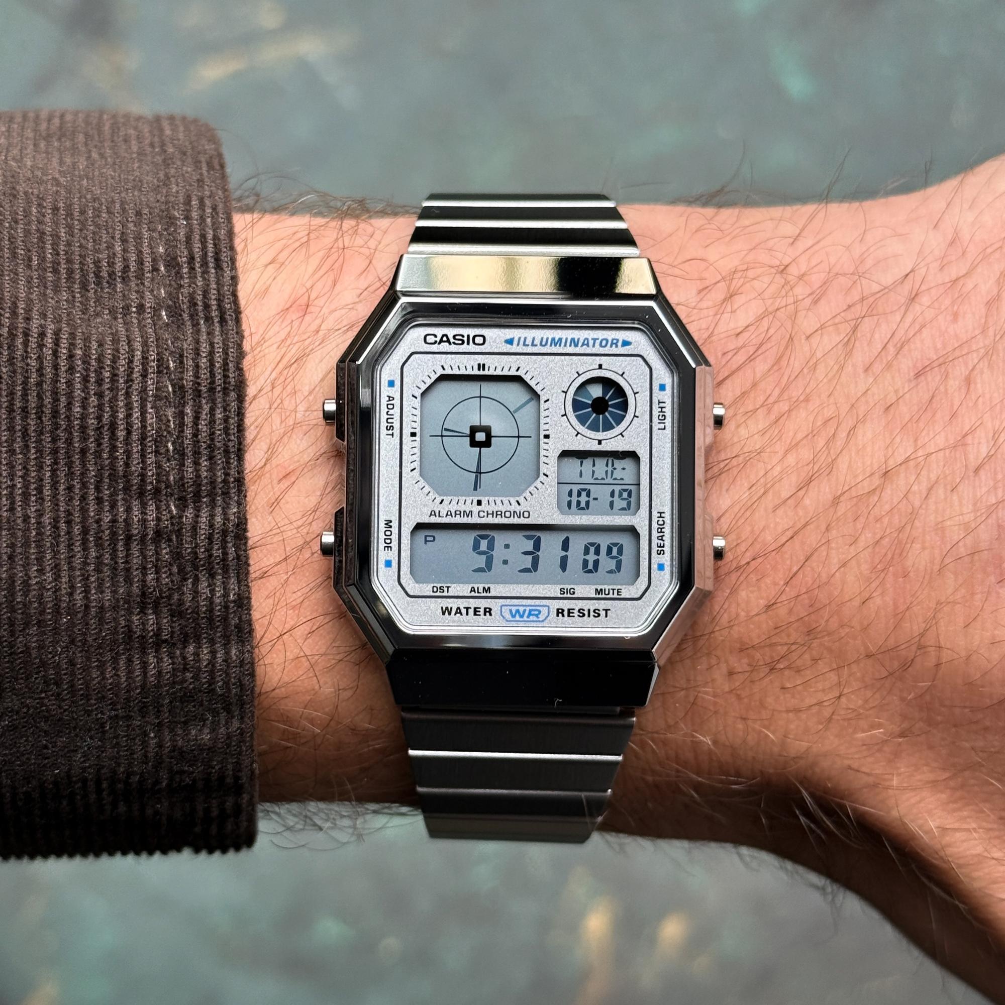 Casio A130WE-7AEF Retro Vintage zegarek męski retro akrylowe