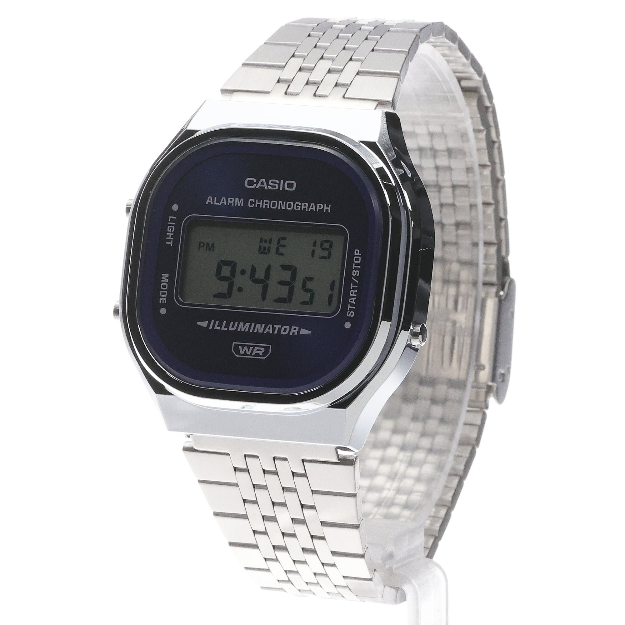 Casio A140WE-2AEF Retro sportowy zegarek srebrny